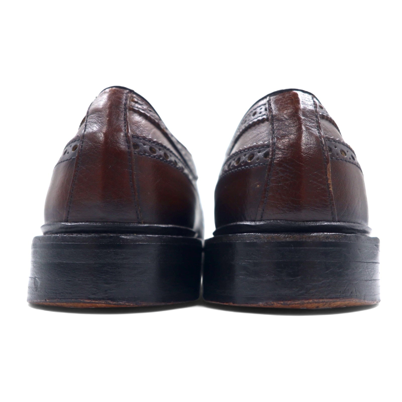 Scarpe brogue "wingtip" "country" in pelle marrone Parliament, prodotte negli USA negli anni '60, 28cm, C68 8513 LAST 6050