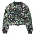 adidas originals カモフラ クロップド スウェット 4XOT カーキ コットン トレフォイルロゴ BR5182