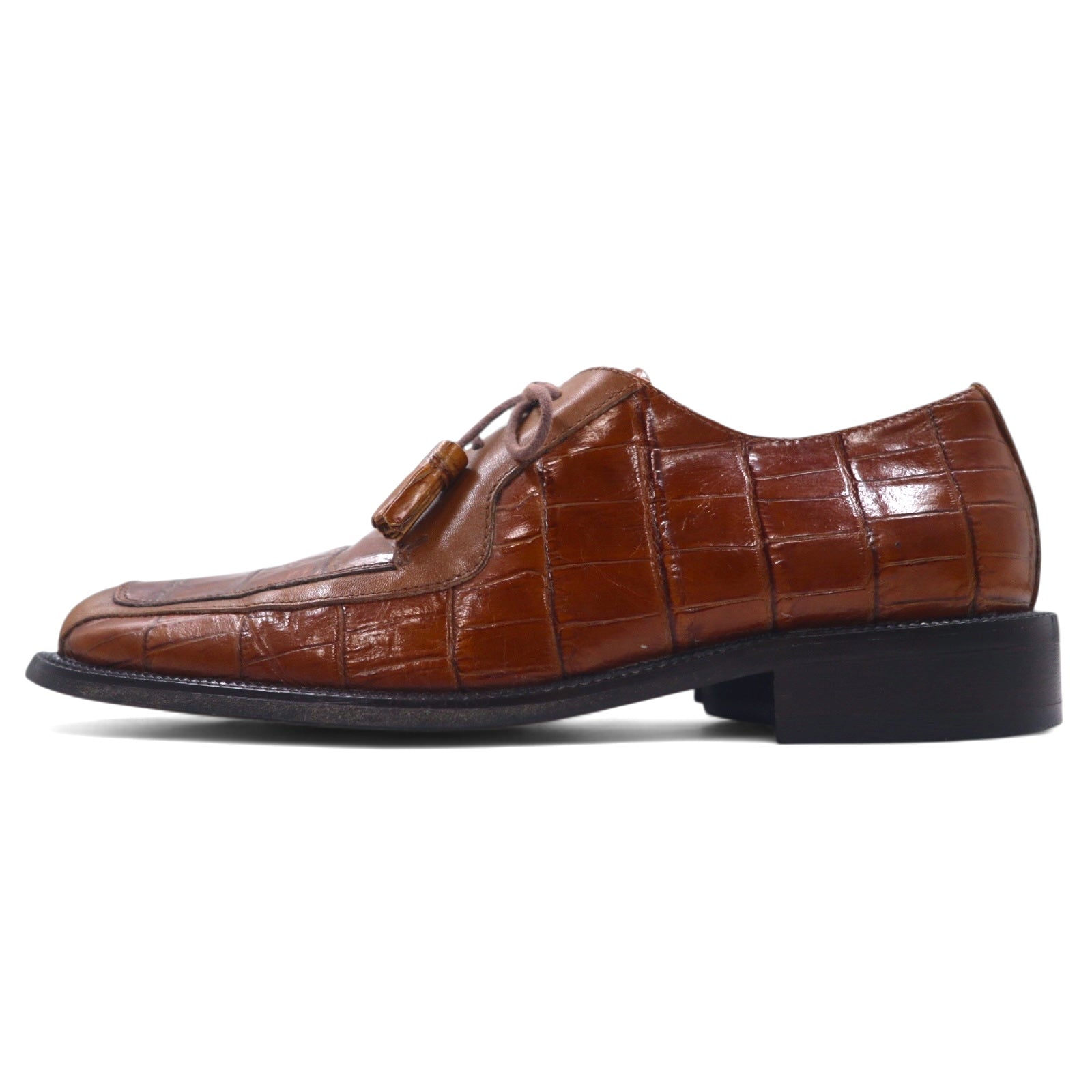 FLORSHEIM Barletta Mocassini Eleganti con Punta a Moc Toe e Stampa Coccodrillo 26.5cm Marrone Pelle Nappine 17022-03
