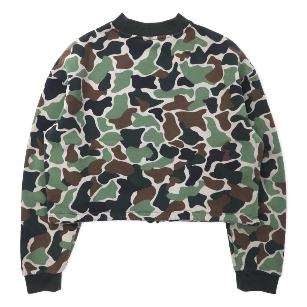 adidas originals カモフラ クロップド スウェット 4XOT カーキ コットン トレフォイルロゴ BR5182