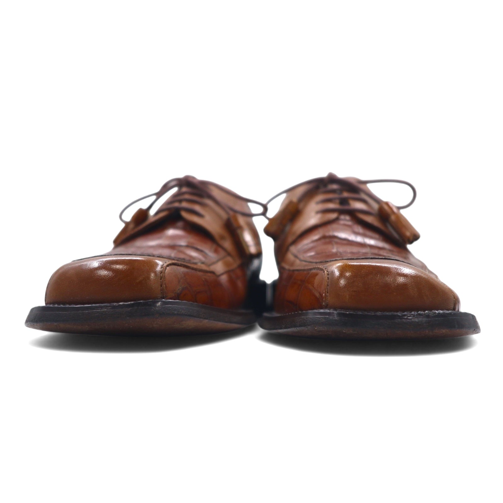 FLORSHEIM Barletta Mocassini Eleganti con Punta a Moc Toe e Stampa Coccodrillo 26.5cm Marrone Pelle Nappine 17022-03