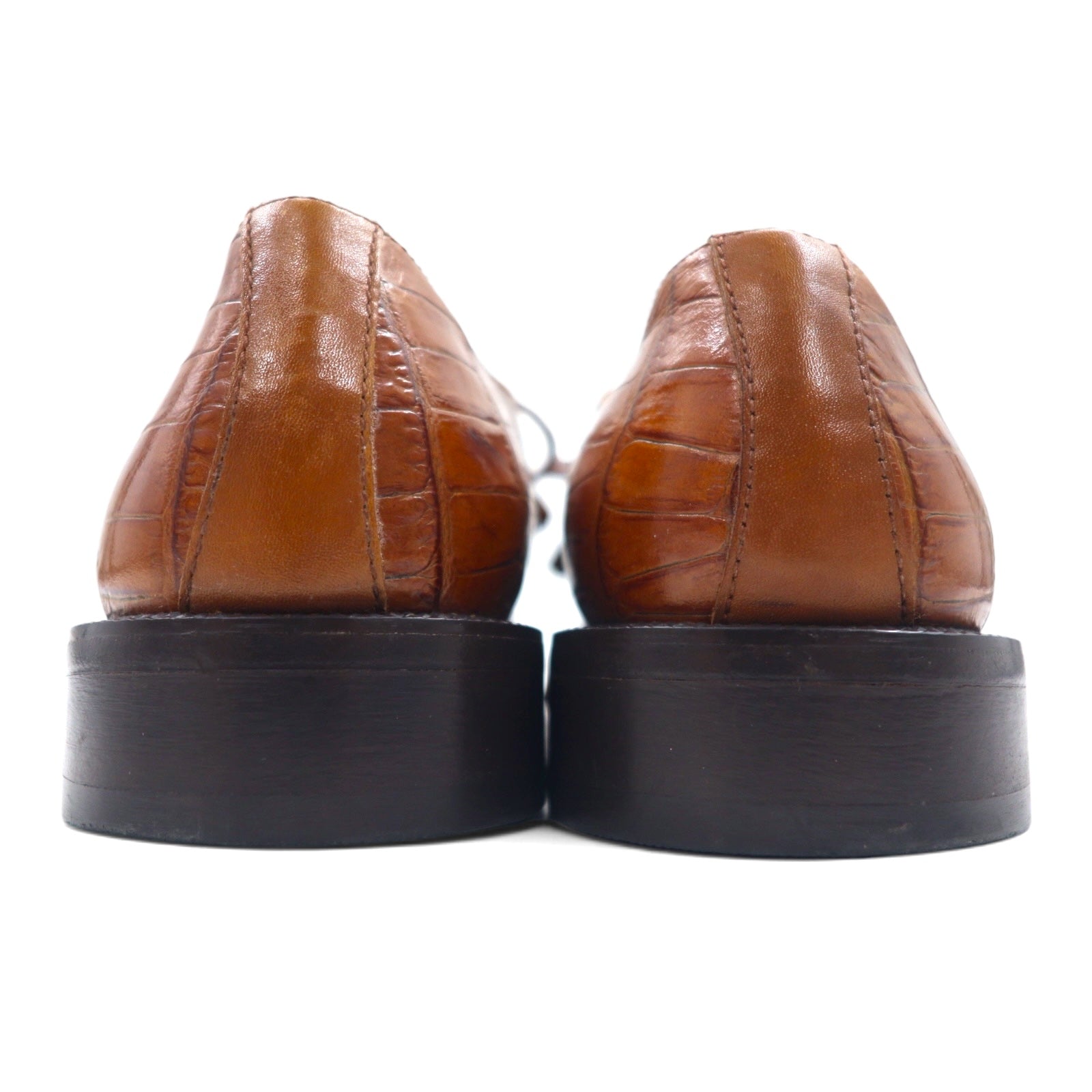 FLORSHEIM Barletta Mocassini Eleganti con Punta a Moc Toe e Stampa Coccodrillo 26.5cm Marrone Pelle Nappine 17022-03