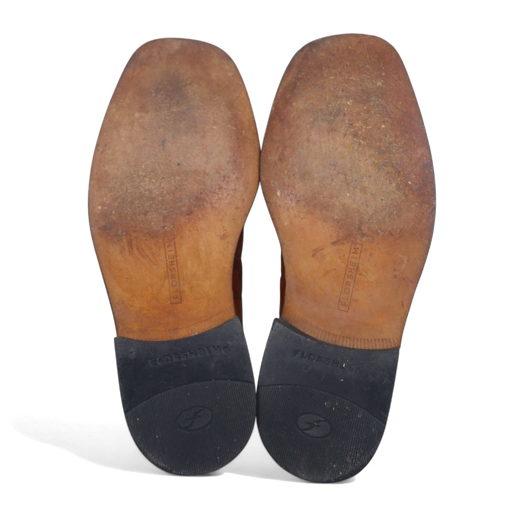 FLORSHEIM Barletta Mocassini Eleganti con Punta a Moc Toe e Stampa Coccodrillo 26.5cm Marrone Pelle Nappine 17022-03