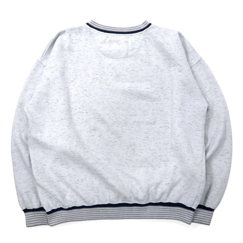 Anni '90 GEAR FOR SPORTS felpa girocollo rigata L grigio cotone poliestere Avalon Lake
