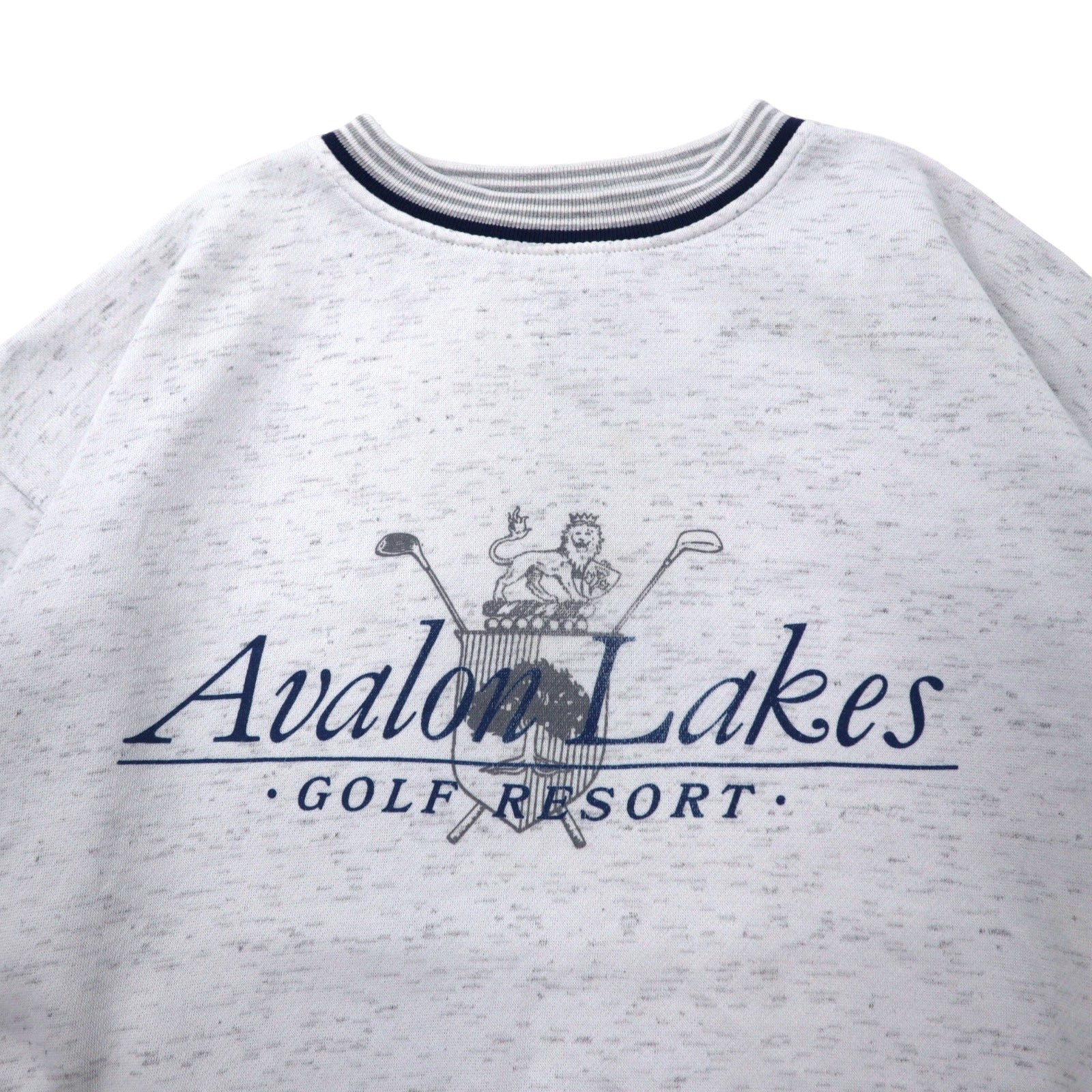 Anni '90 GEAR FOR SPORTS felpa girocollo rigata L grigio cotone poliestere Avalon Lake