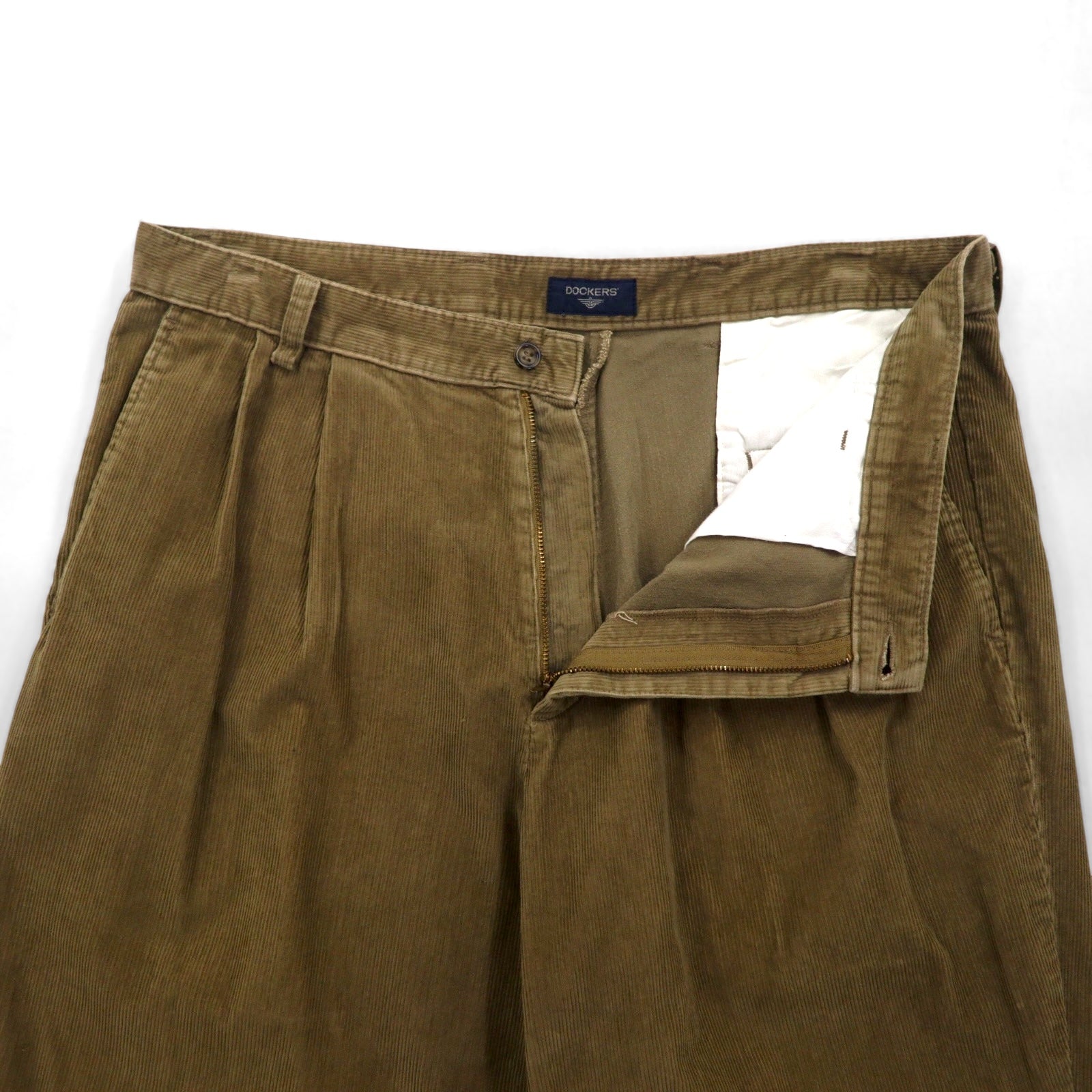 DOCKERS (Levi's) Pantaloni in velluto a coste larghi a 2 pieghe anni 2000, taglia L, marroni