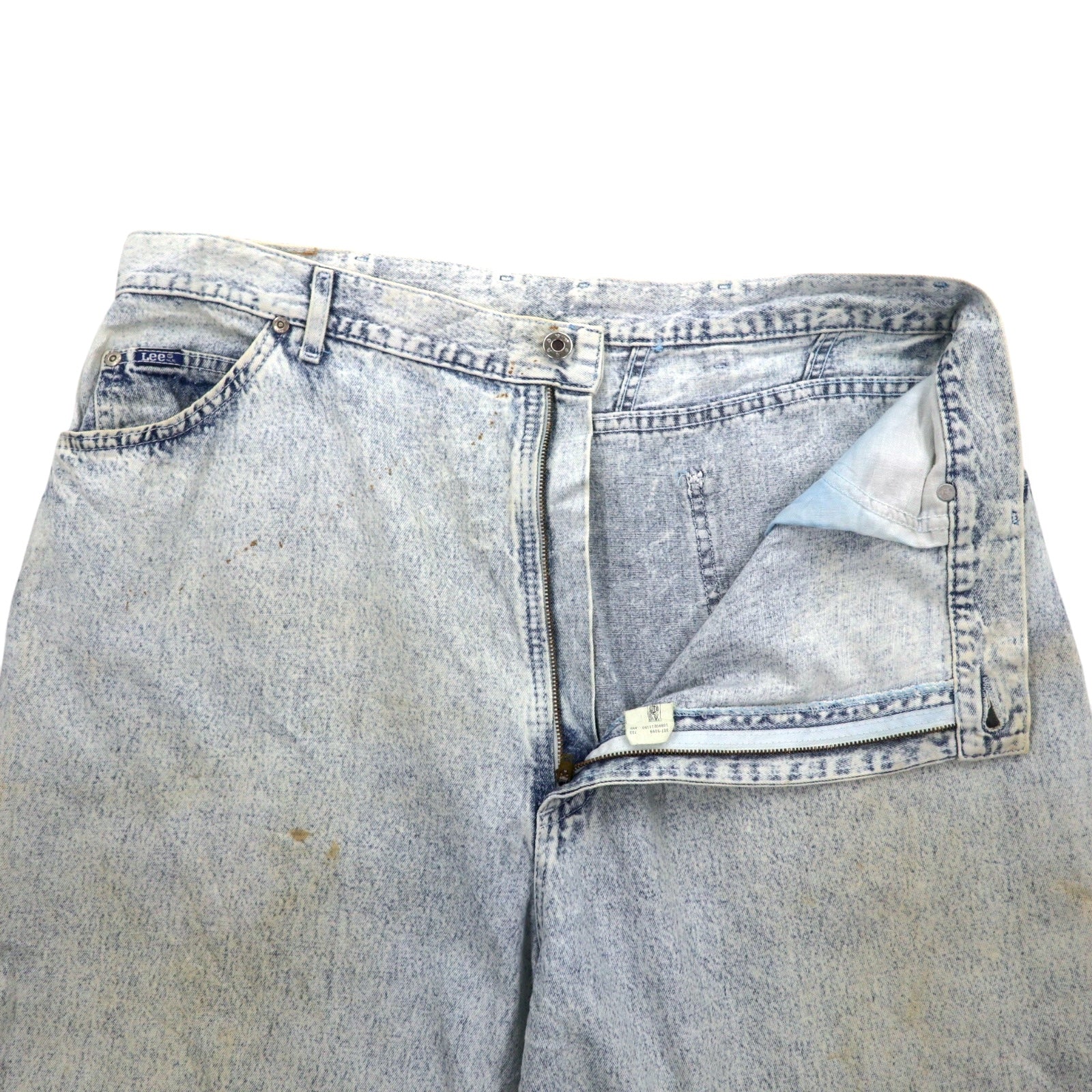Lee anni '80 Made in USA Union Ticket Jeans in denim lavato con acido a gamba affusolata 3XL Indaco Blu 307-5099