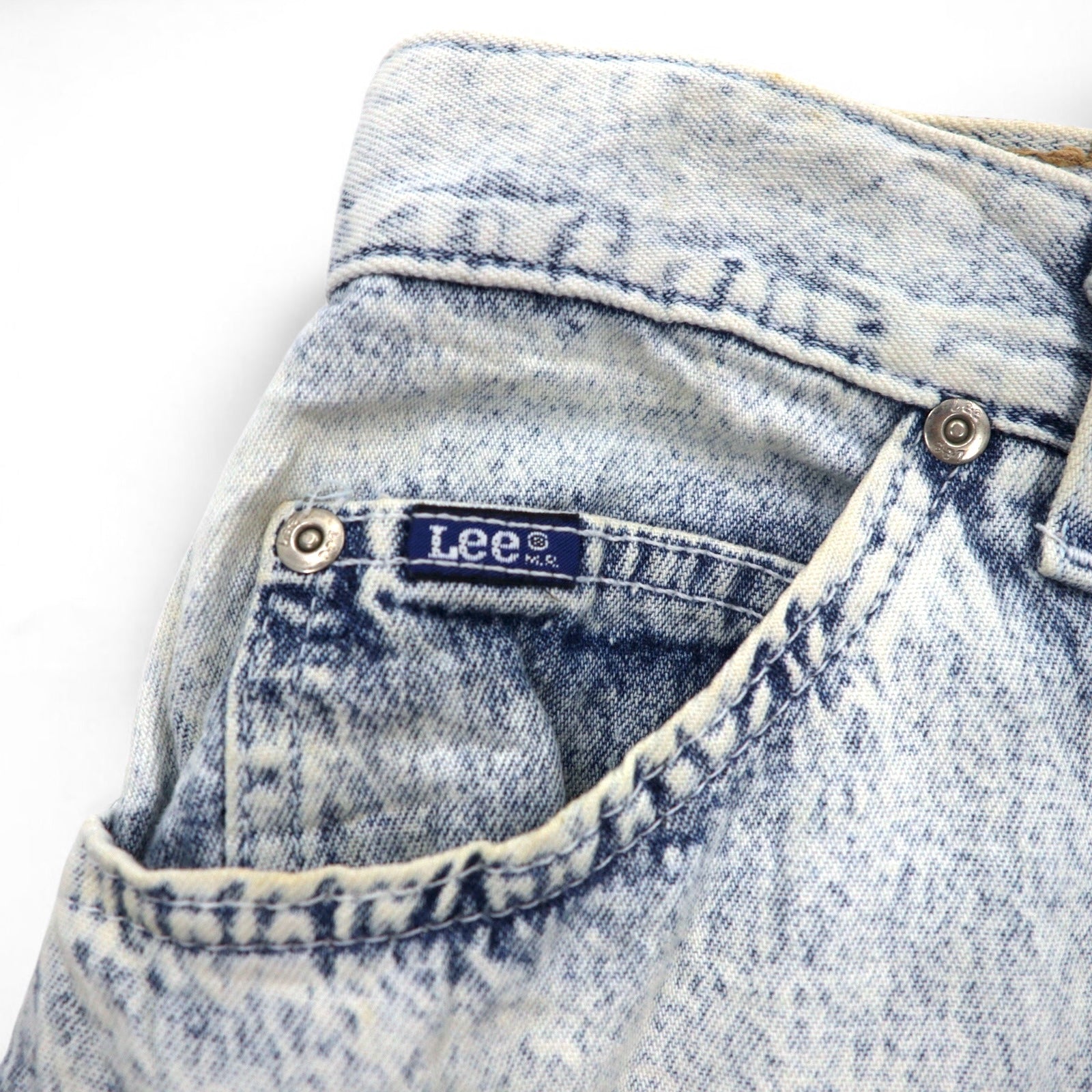 Lee anni '80 Made in USA Union Ticket Jeans in denim lavato con acido a gamba affusolata 3XL Indaco Blu 307-5099