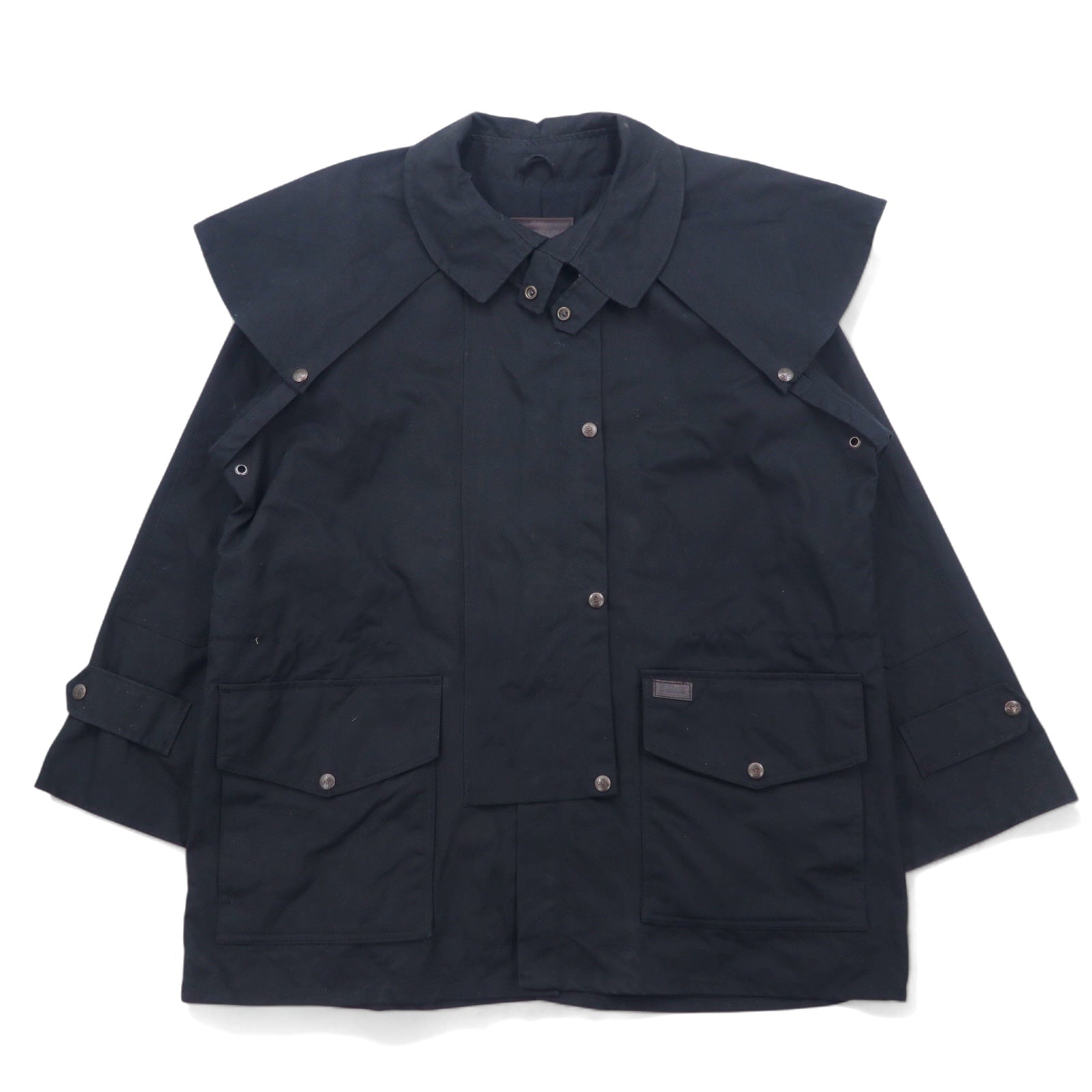 OUTBACK Giacca cerata Saddle L Nera Cotone Cape SWAGMAN Made in Fiji