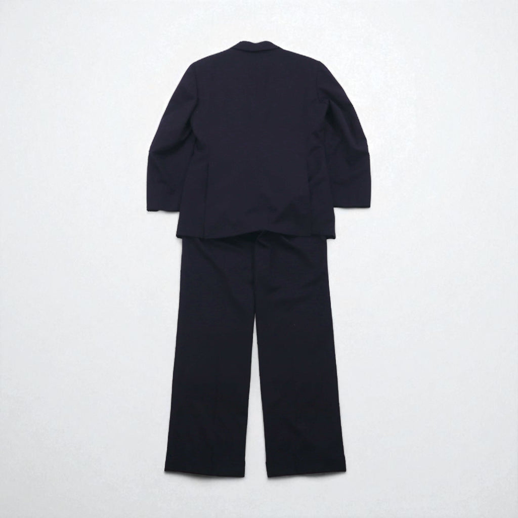Ralph Lauren anni '90, blazer doppiopetto blu navy, made in Japan, completo in lana con bottoni dorati, taglia M.