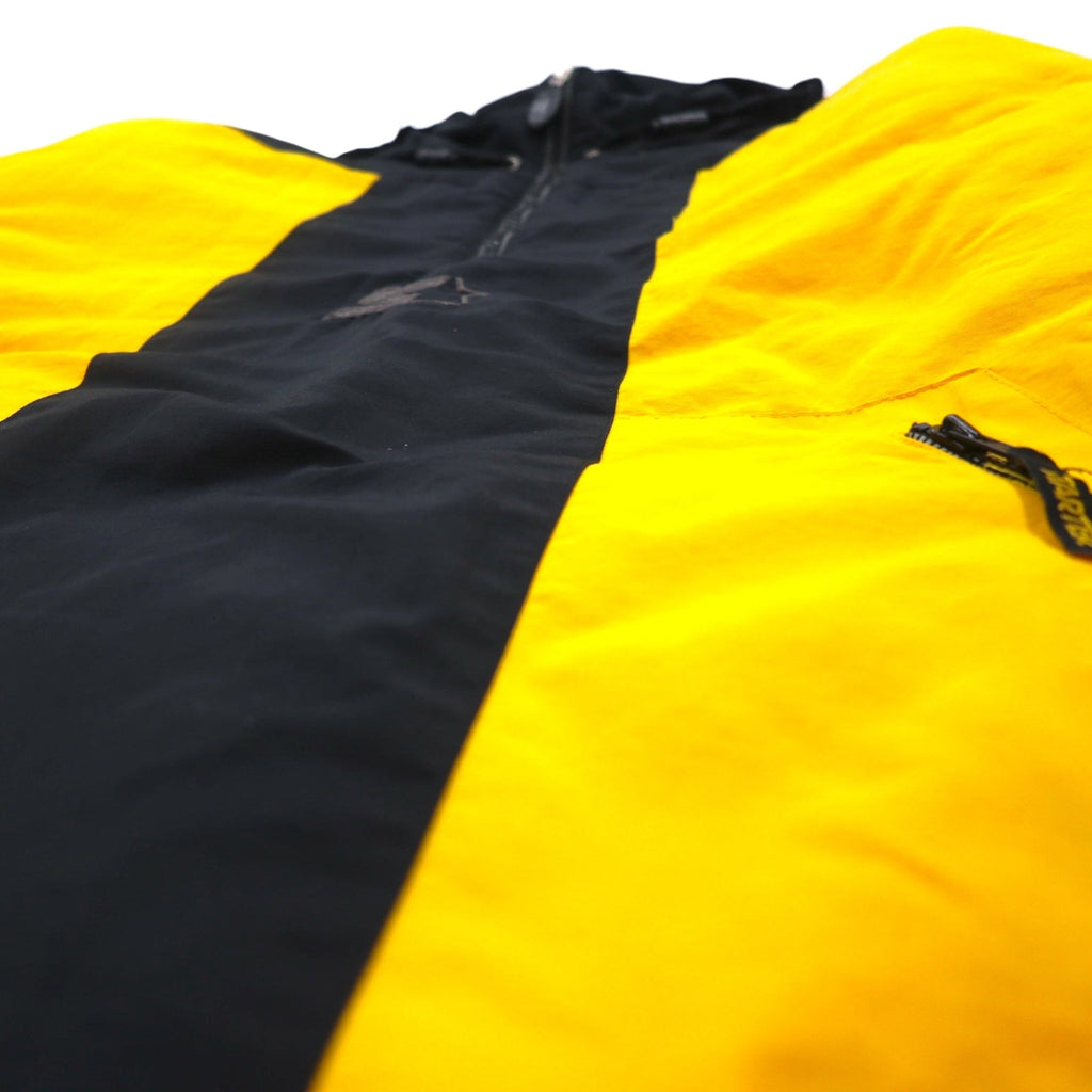STARTER Anorak a vento imbottito anni '90 con cappuccio riponibile, taglia L, giallo, nylon, imbottitura, made in Sri Lanka