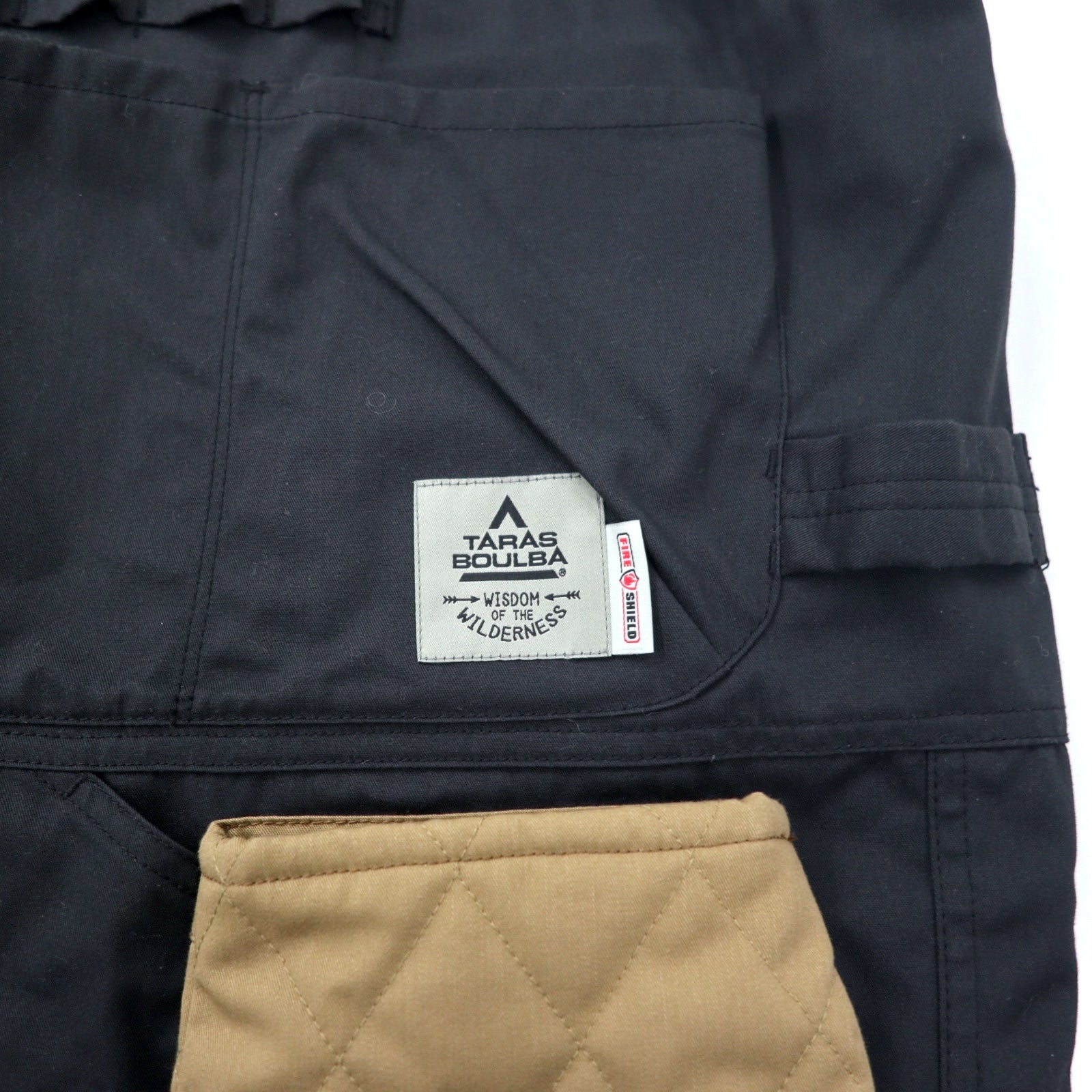 TARAS BOULBA Scudo Antincendio Multi-Grembiule M Nero Cotone Ignifugo Campeggio TBA-S22-079 Nuovo