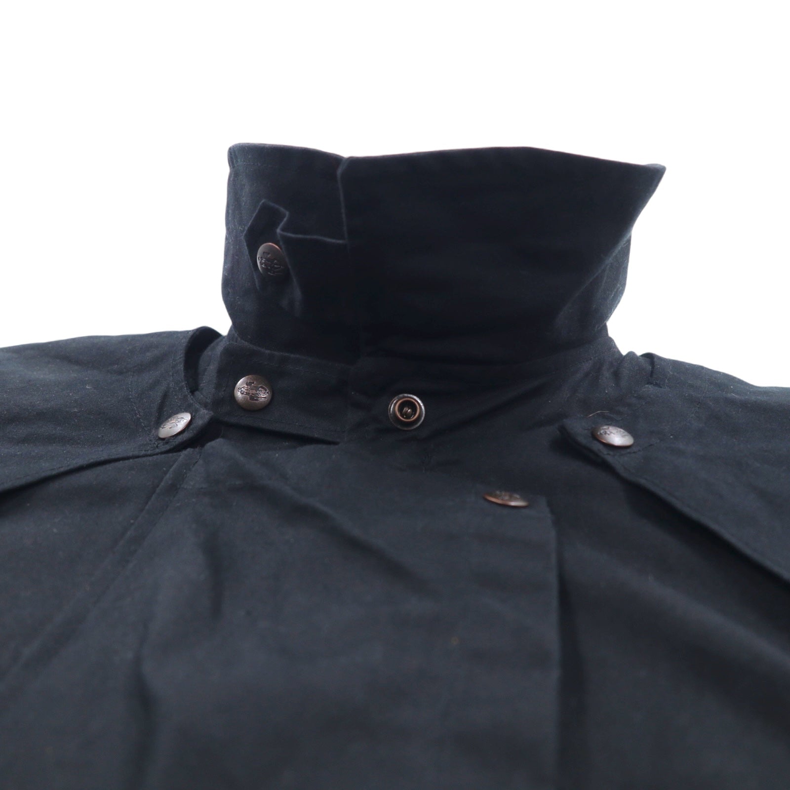 OUTBACK Giacca cerata Saddle L Nera Cotone Cape SWAGMAN Made in Fiji