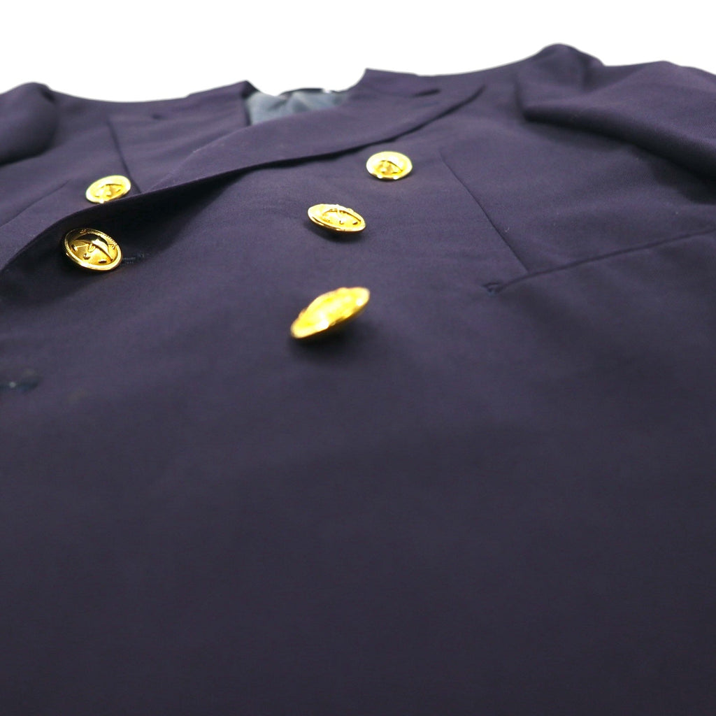 Ralph Lauren anni '90, blazer doppiopetto blu navy, made in Japan, completo in lana con bottoni dorati, taglia M.