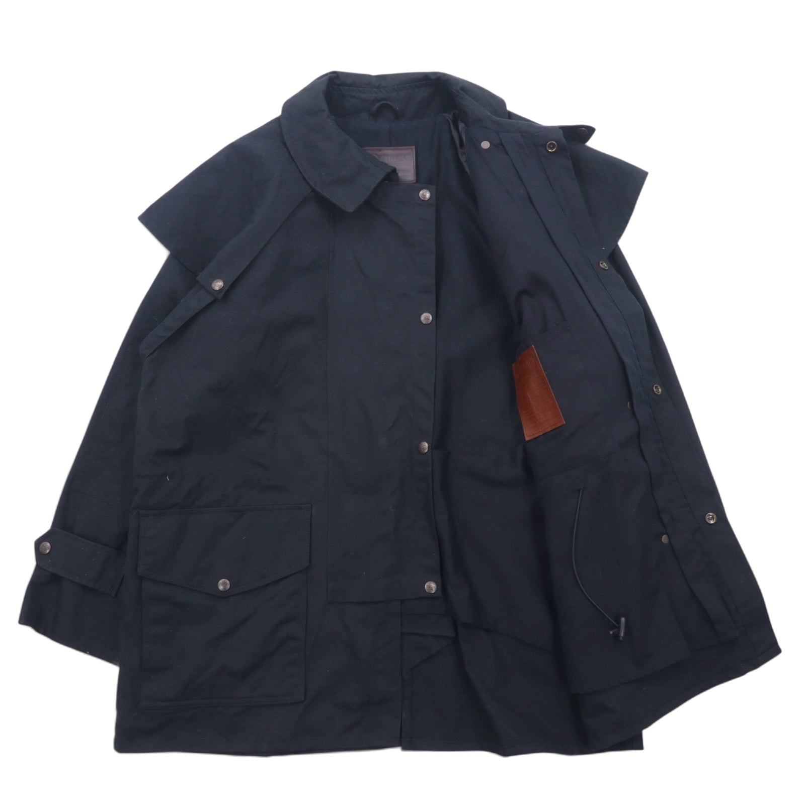 OUTBACK Giacca cerata Saddle L Nera Cotone Cape SWAGMAN Made in Fiji