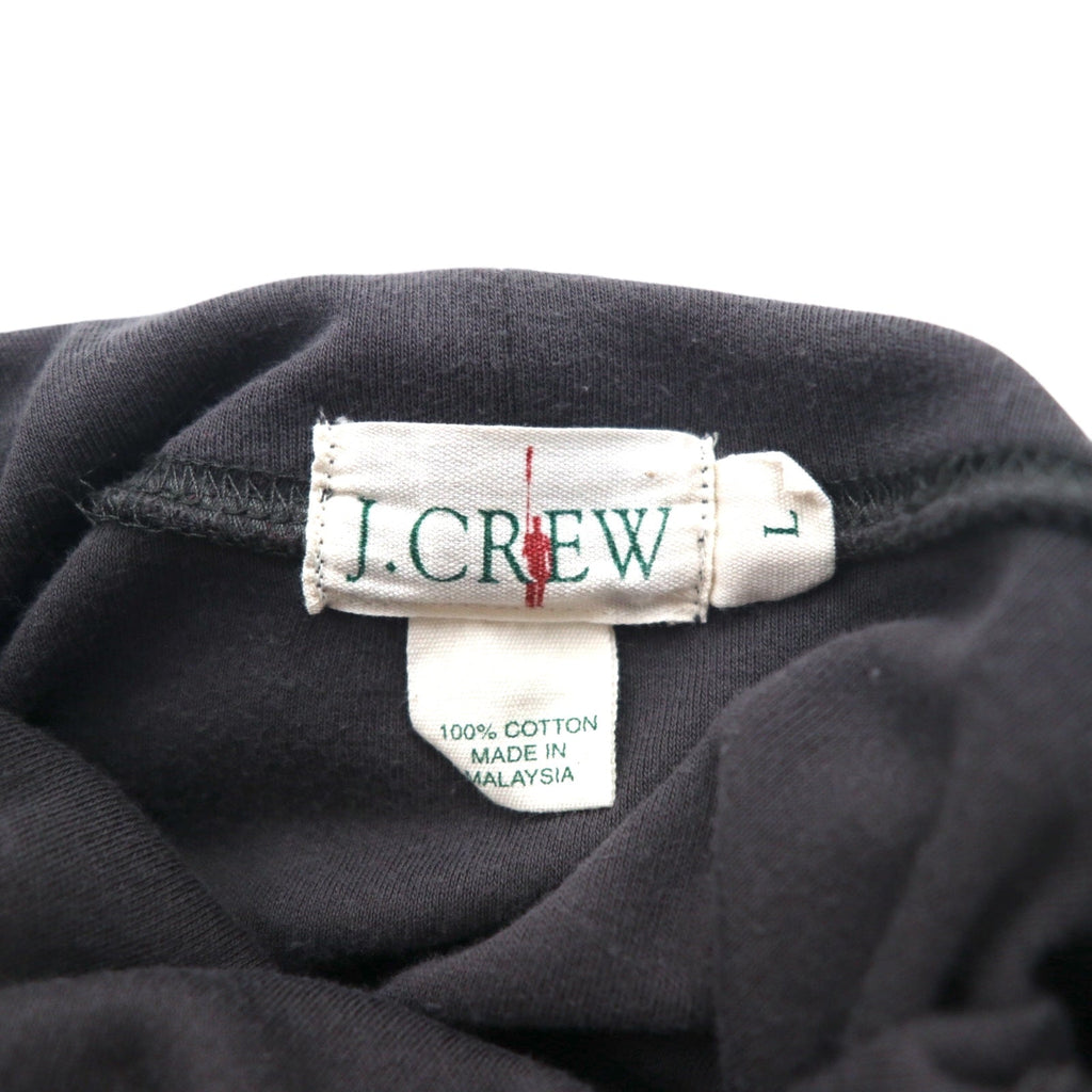 J.CREW Anni '90, etichetta Giant, T-shirt a maniche lunghe a collo alto, taglia L, grigio, cotone