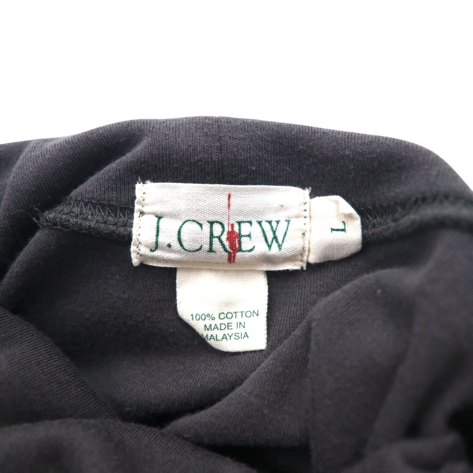 J.CREW Anni '90, etichetta Giant, T-shirt a maniche lunghe a collo alto, taglia L, grigio, cotone