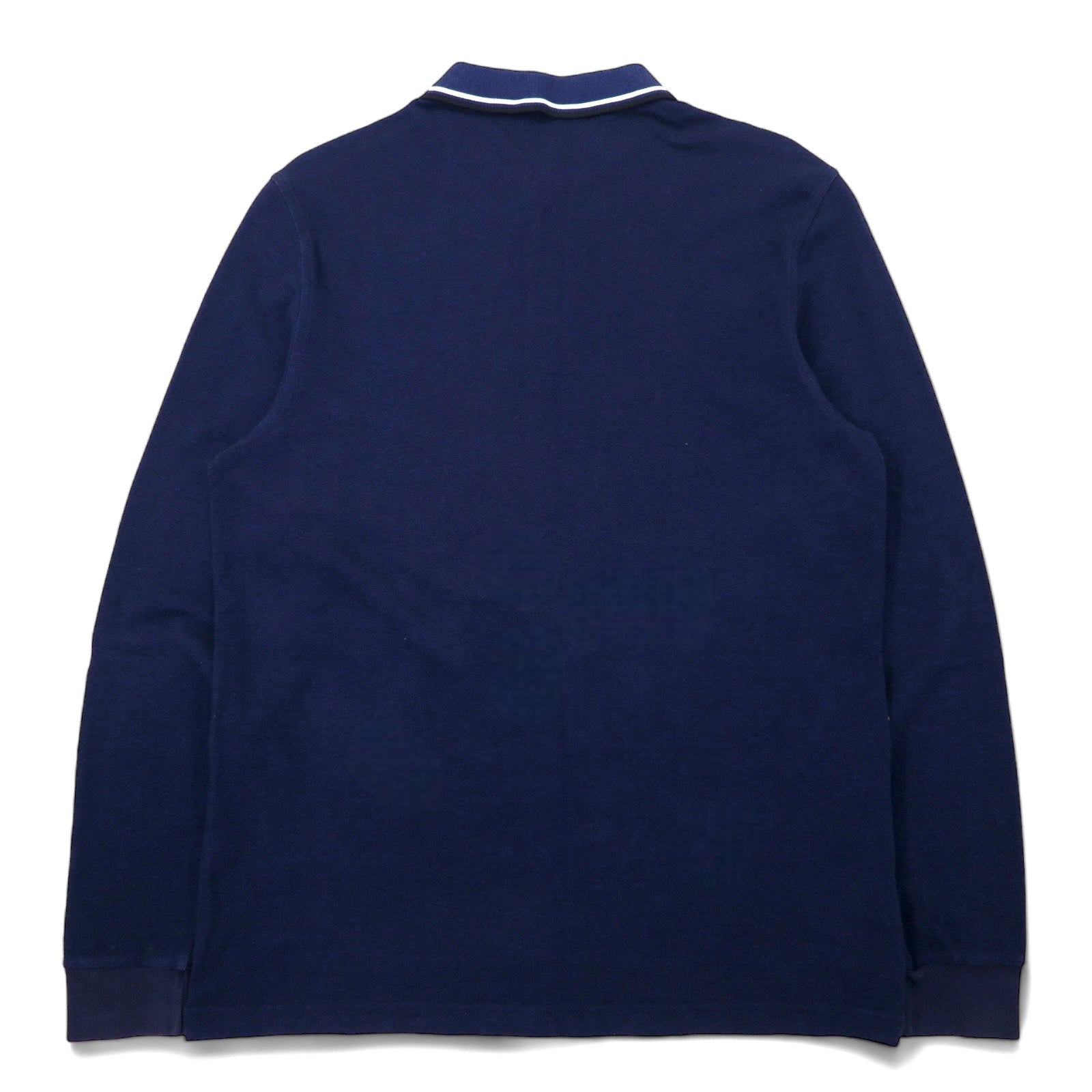 FRED PERRY Polo a maniche lunghe XL blu navy cotone piqué con logo ricamato M3636
