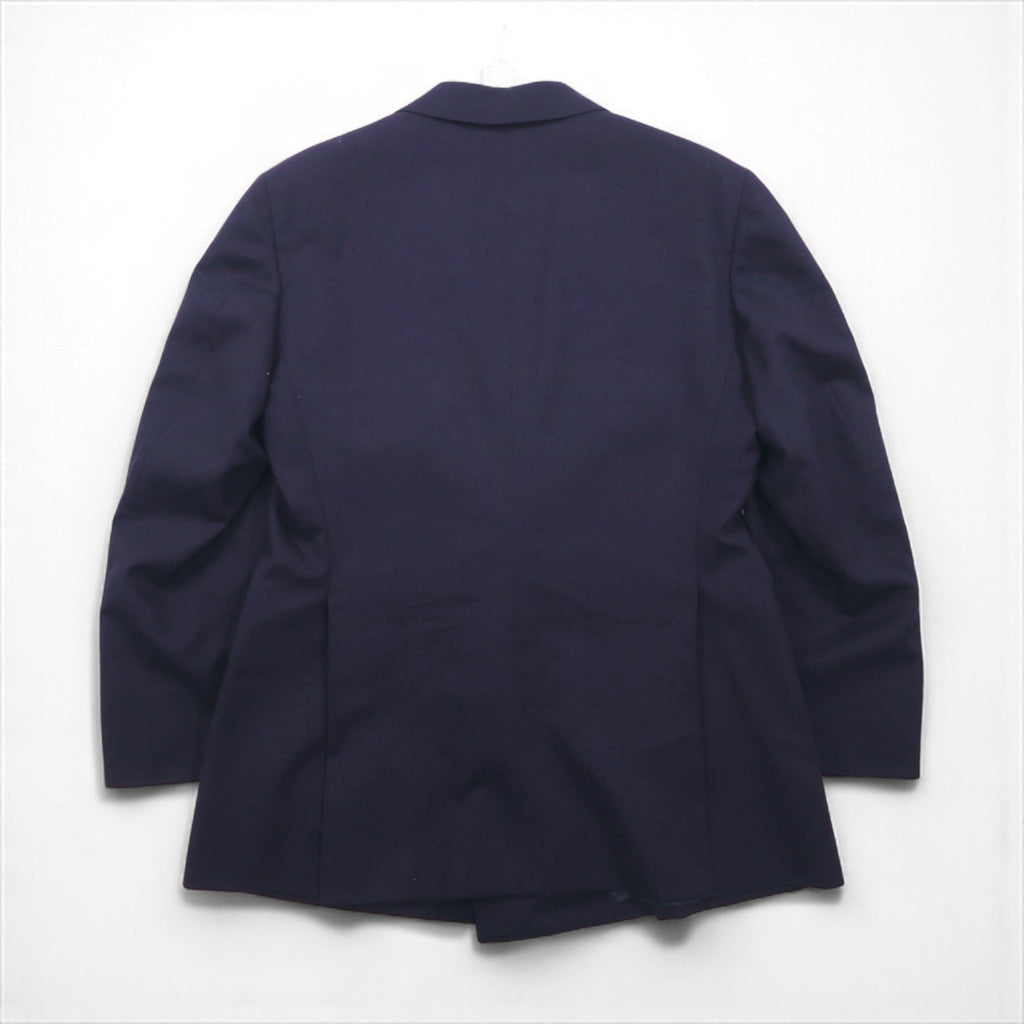 Ralph Lauren anni '90, blazer doppiopetto blu navy, made in Japan, completo in lana con bottoni dorati, taglia M.
