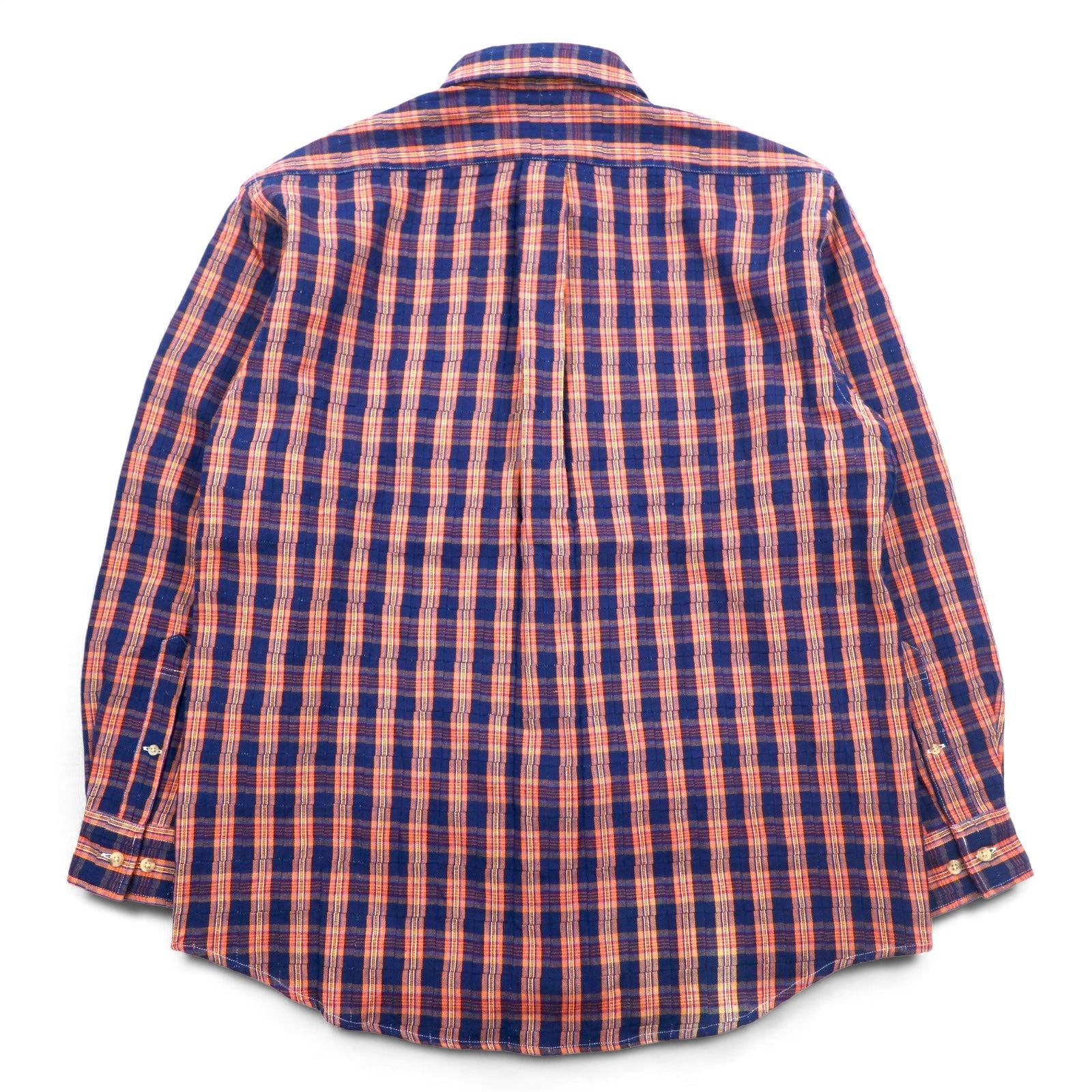 CHAPS RALPH LAUREN anni '90 camicia button-down L blu a quadri cotone mai usata