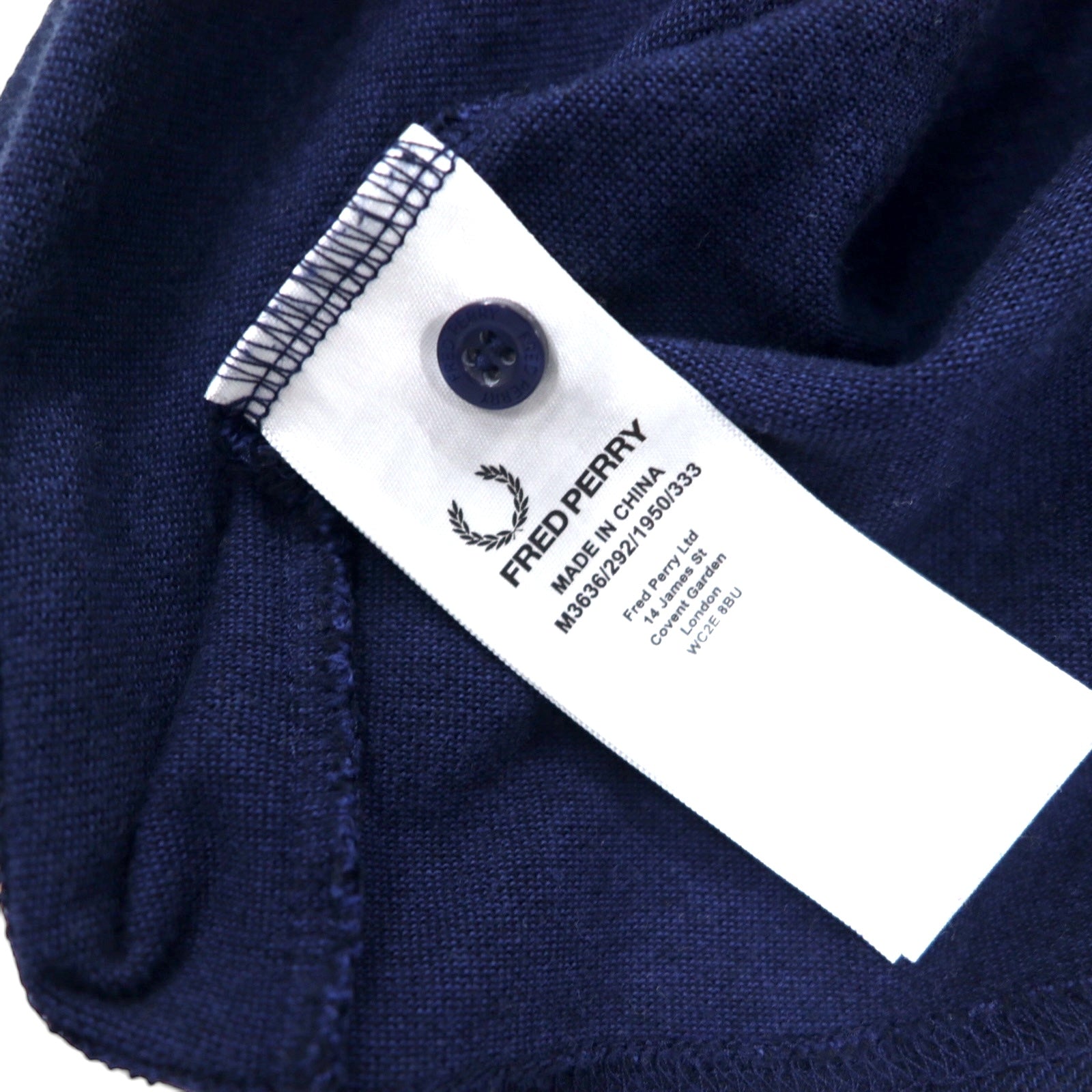 FRED PERRY Polo a maniche lunghe XL blu navy cotone piqué con logo ricamato M3636