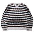 Maglione in maglia a trecce STERLING USA, anni '90, taglia XXL, cotone, multicolore, oversize