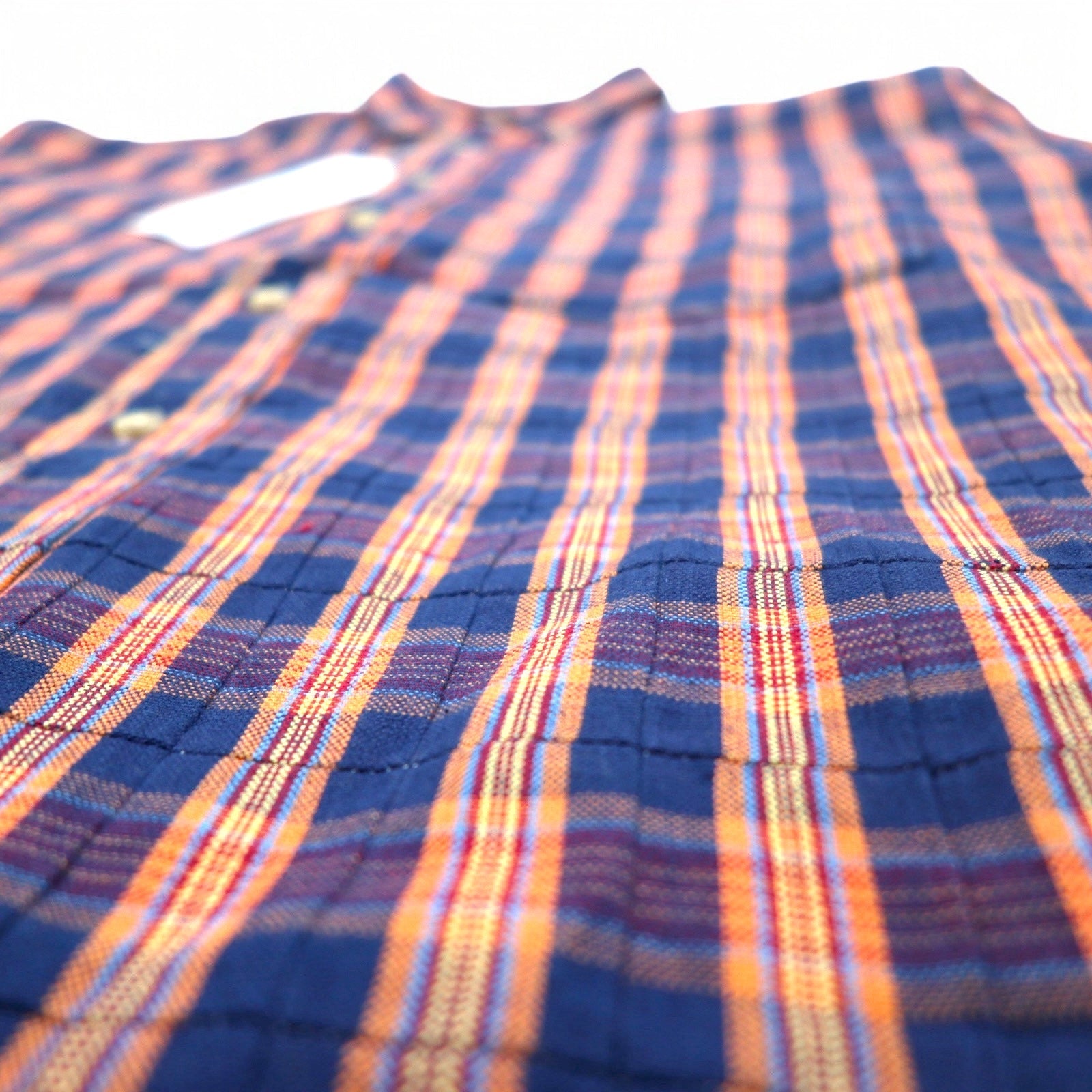 CHAPS RALPH LAUREN anni '90 camicia button-down L blu a quadri cotone mai usata