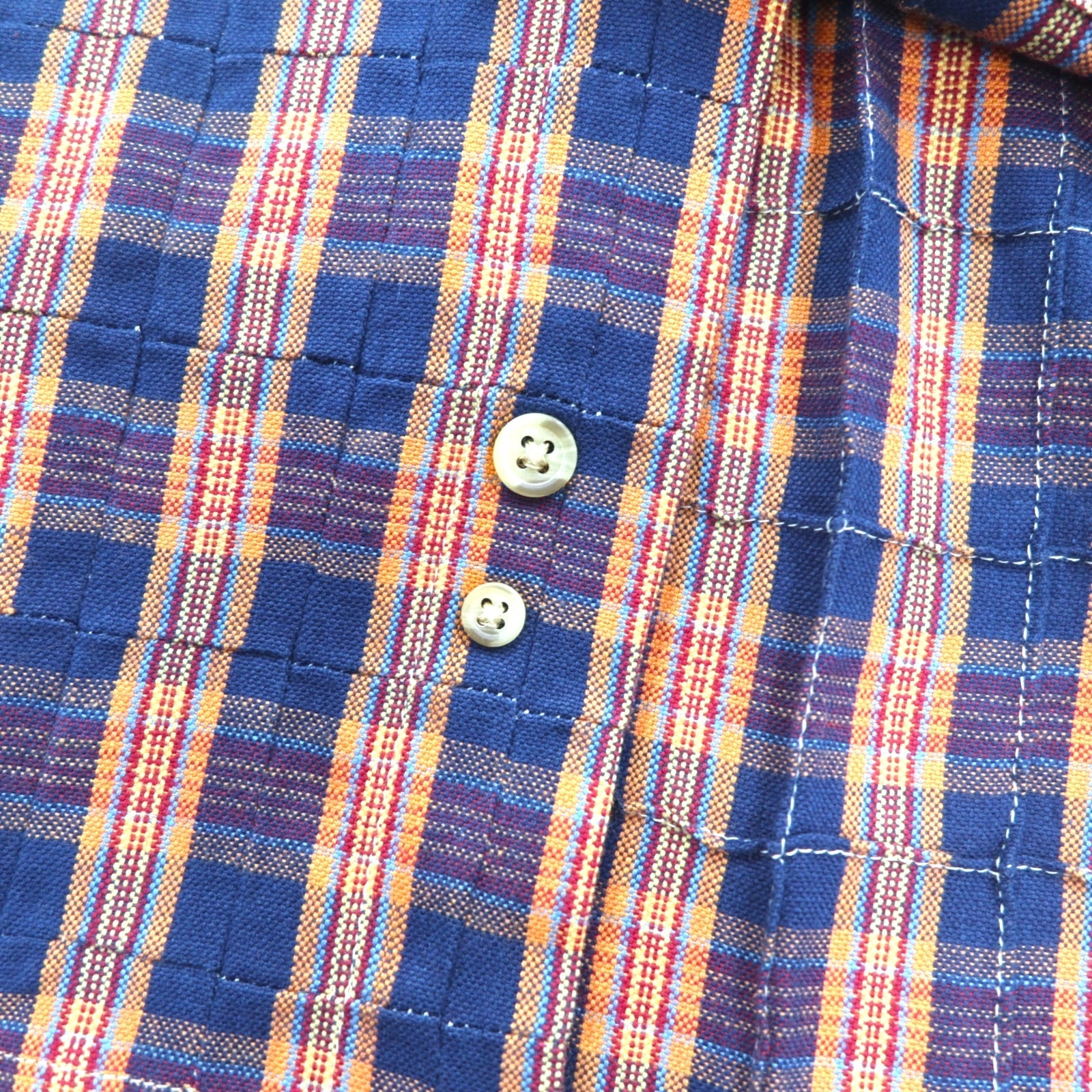 CHAPS RALPH LAUREN anni '90 camicia button-down L blu a quadri cotone mai usata