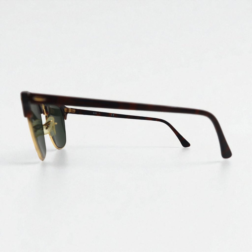 Ray-Ban Clubmaster CLUBMASTER Occhiali da sole a mezza montatura marroni RB3016 W0366 51-21 3N
