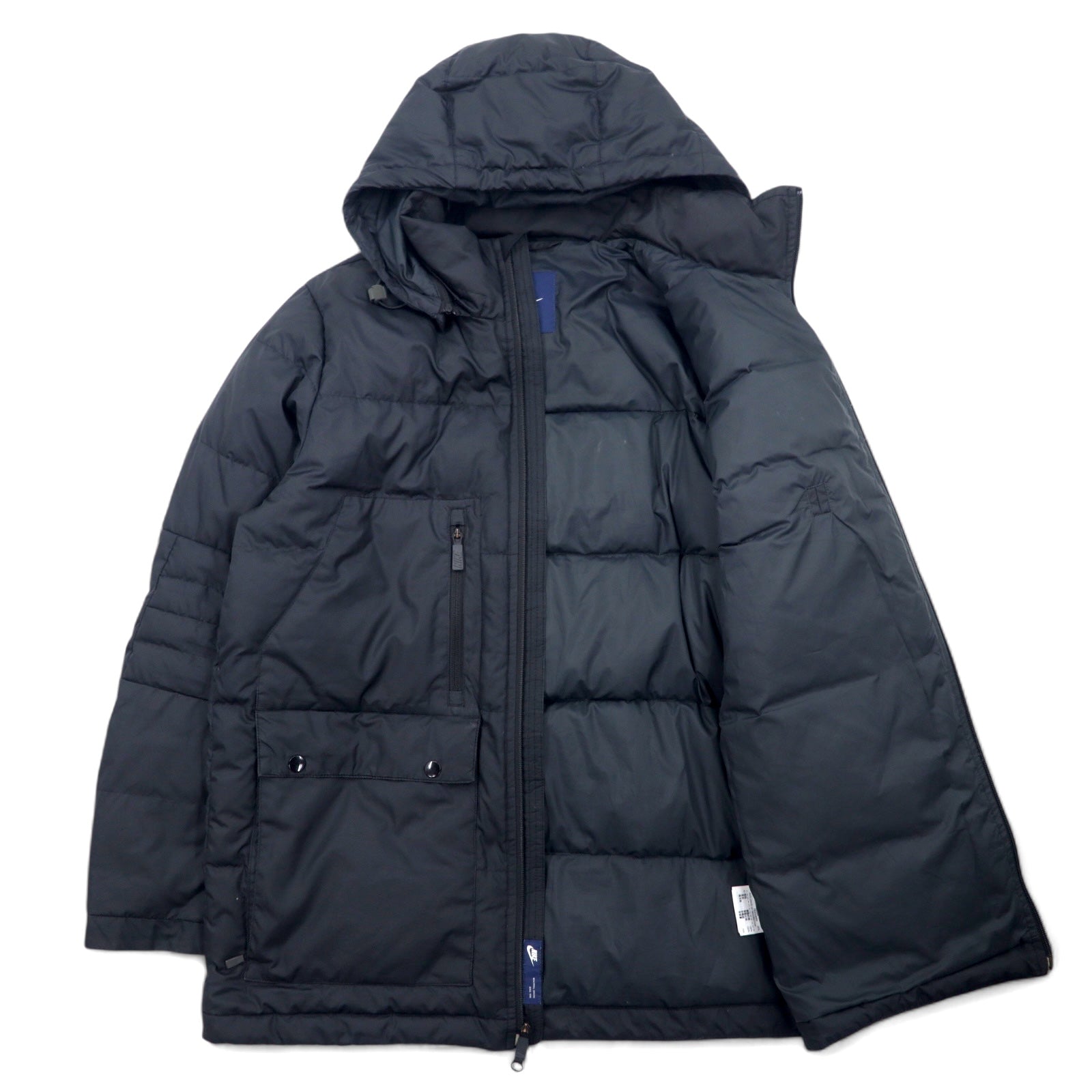NIKE Giacca piumino staccabile 550 fill power taglia L nero doppia cerniera coulisse 546051-010