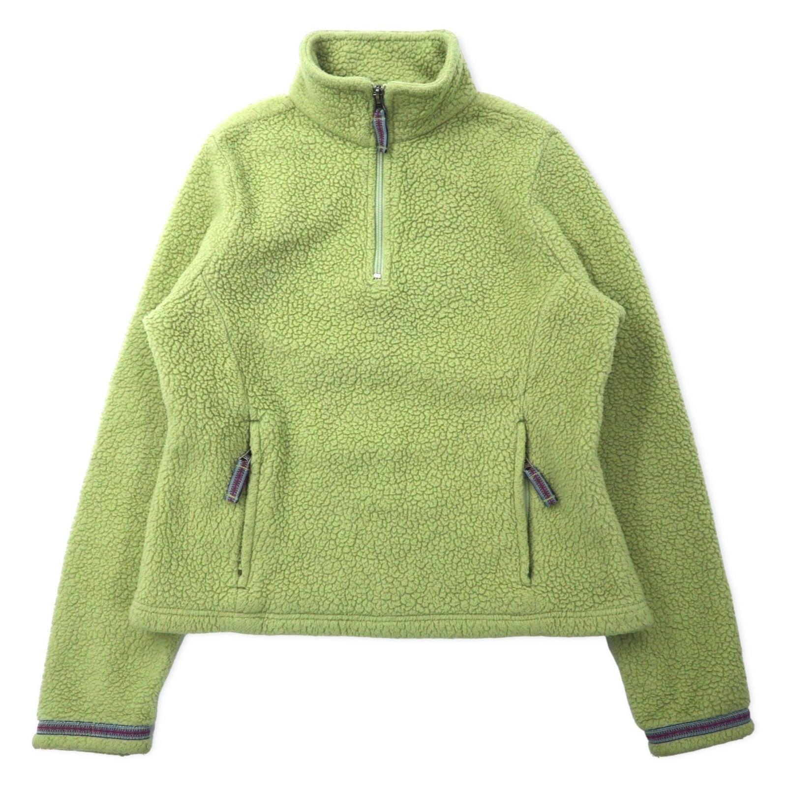 Giacca in pile con zip a metà di L.L.Bean, taglia SM, verde, poliestere 0BCS9