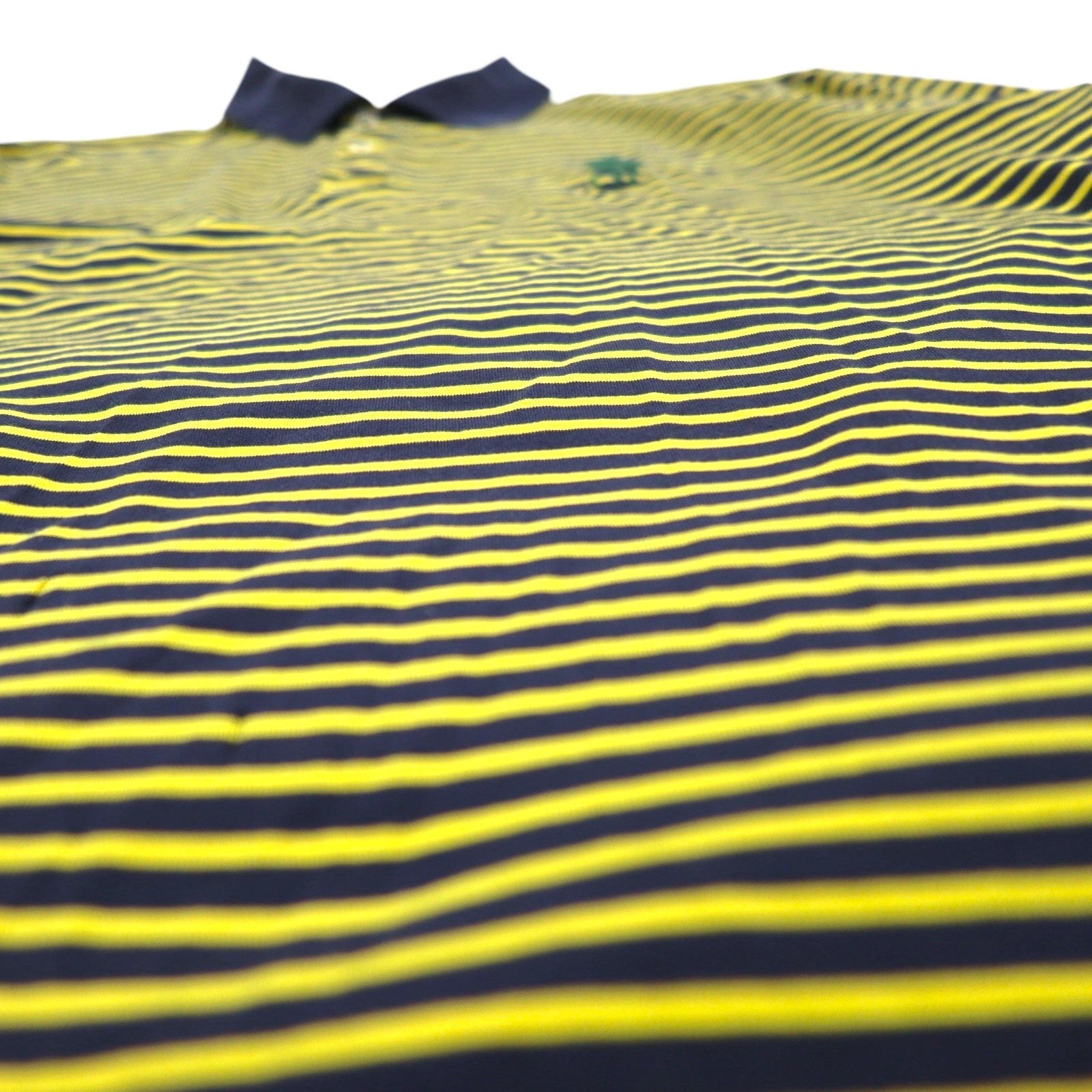 POLO RALPH LAUREN Polo a righe in cotone Pima M Giallo Navy con ricamo a cavallo PRO FIT