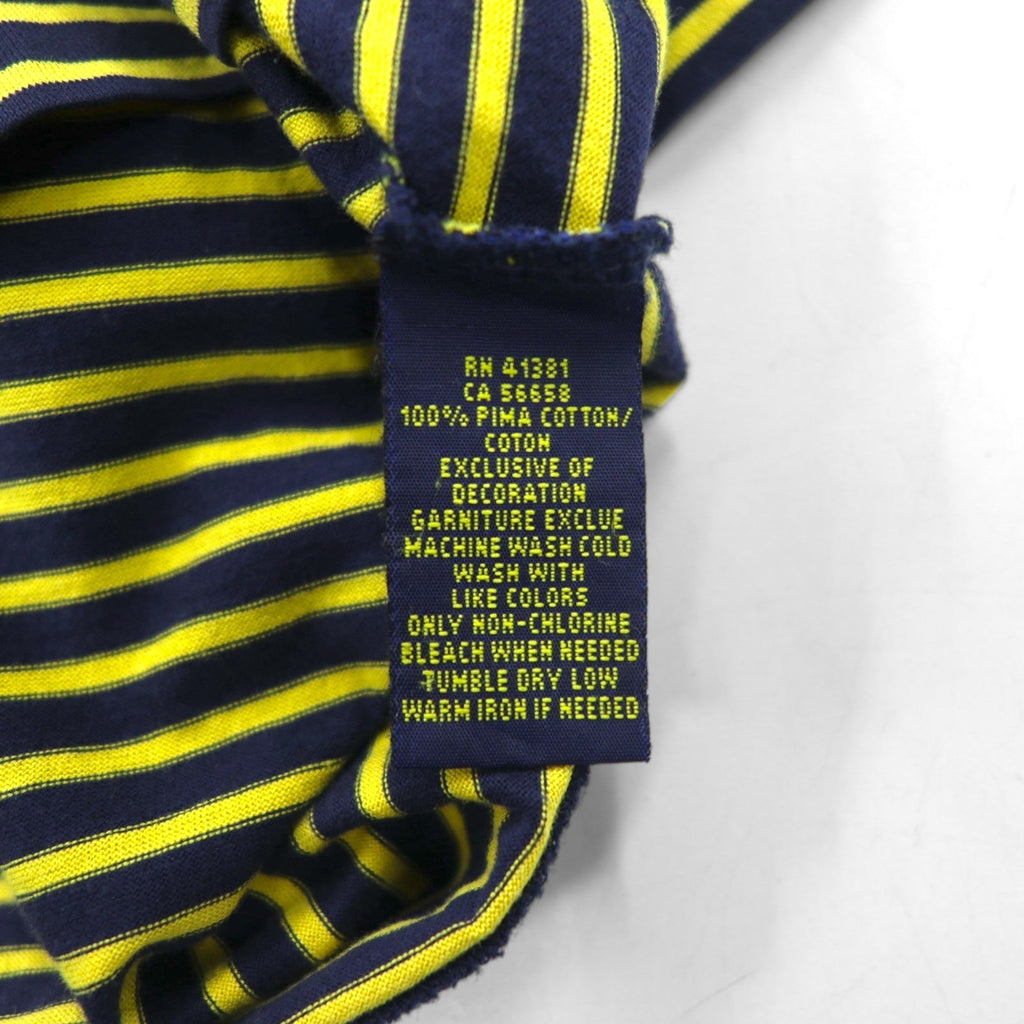 POLO RALPH LAUREN Polo a righe in cotone Pima M Giallo Navy con ricamo a cavallo PRO FIT