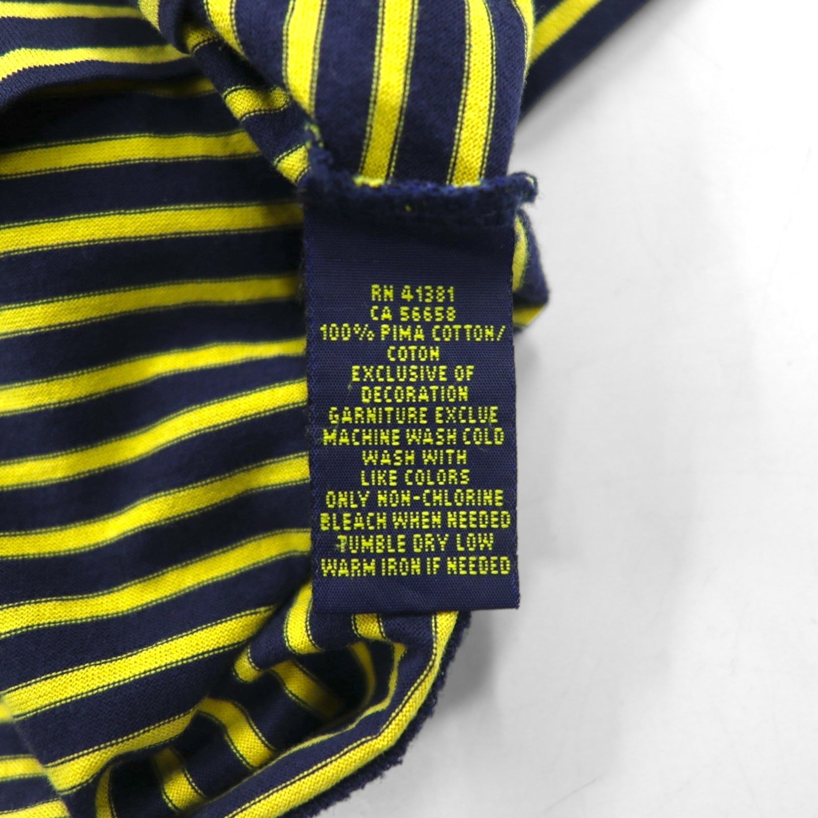 POLO RALPH LAUREN Polo a righe in cotone Pima M Giallo Navy con ricamo a cavallo PRO FIT