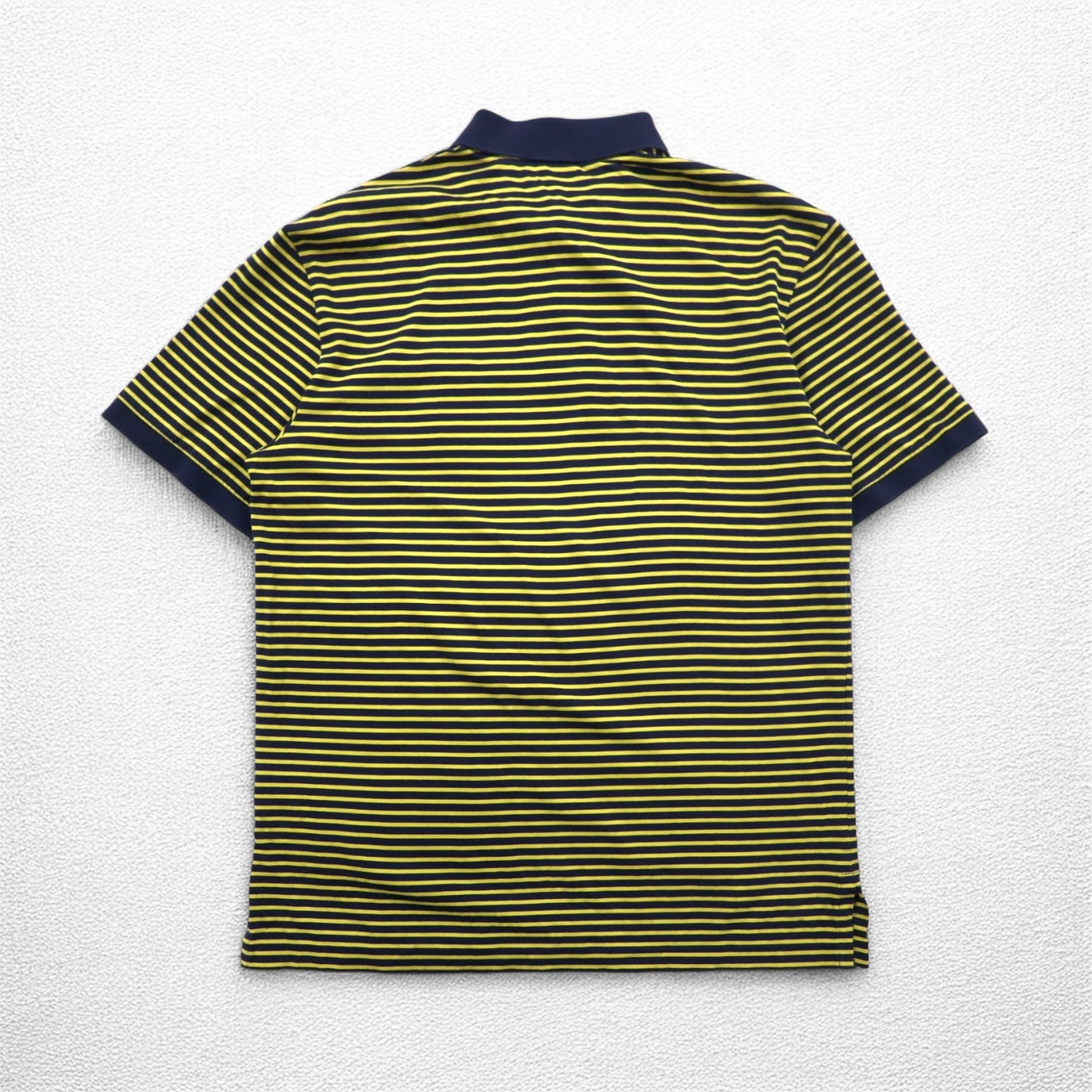 POLO RALPH LAUREN Polo a righe in cotone Pima M Giallo Navy con ricamo a cavallo PRO FIT