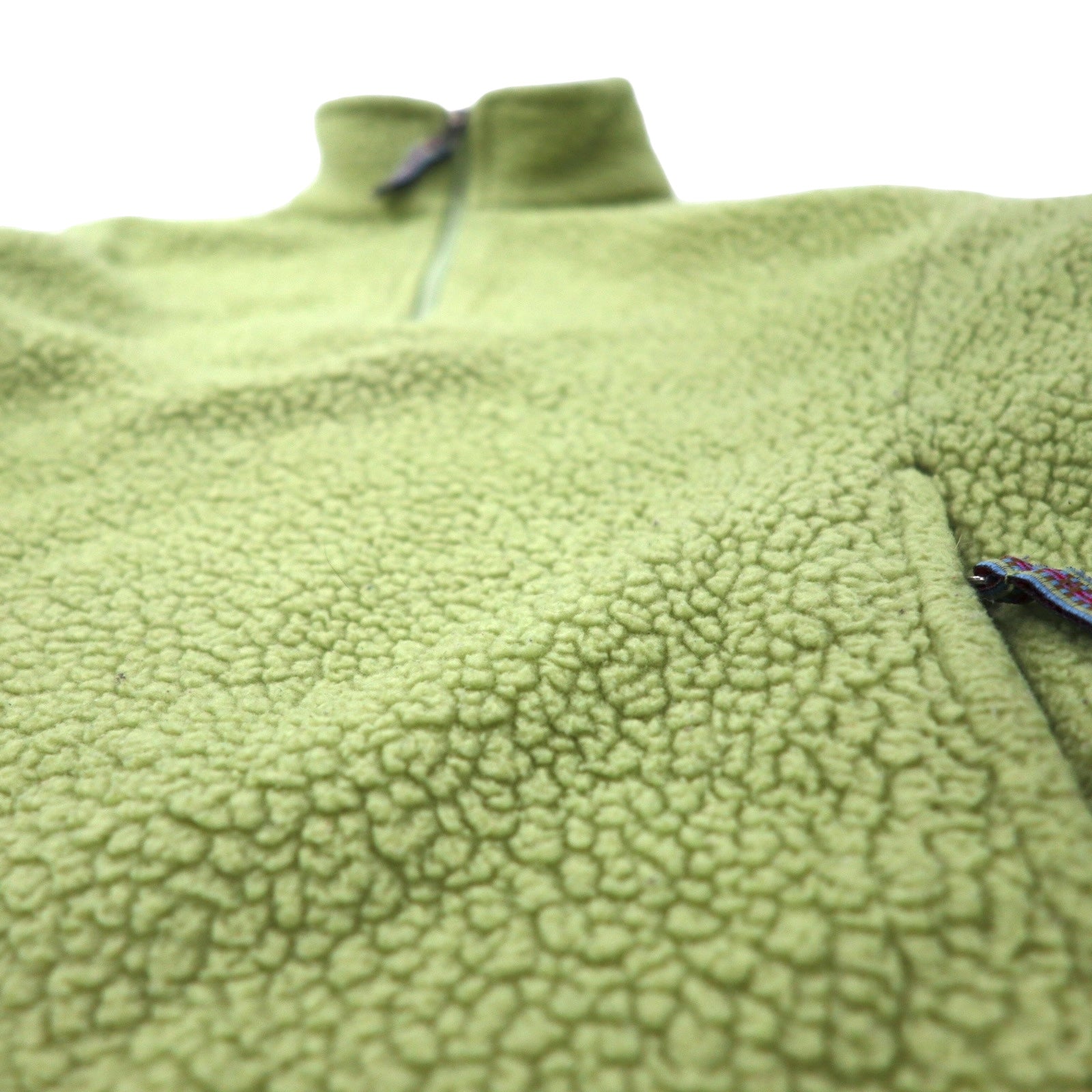 Giacca in pile con zip a metà di L.L.Bean, taglia SM, verde, poliestere 0BCS9