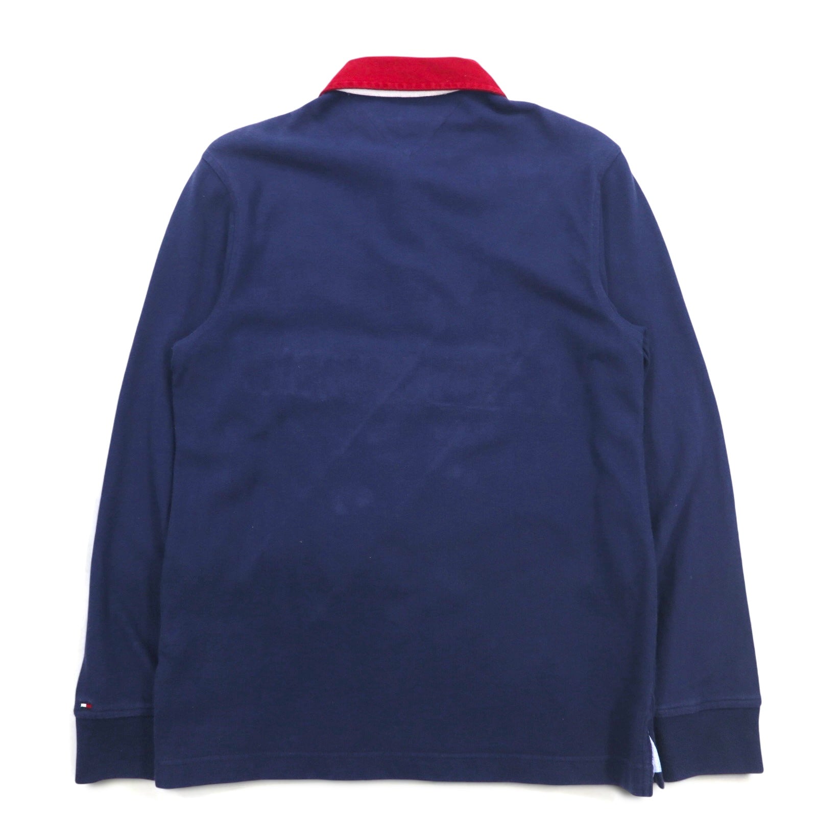 TOMMY HILFIGER Oversize Polo Rugby M Blu Navy Cotone con Ricamo Logo Stemma