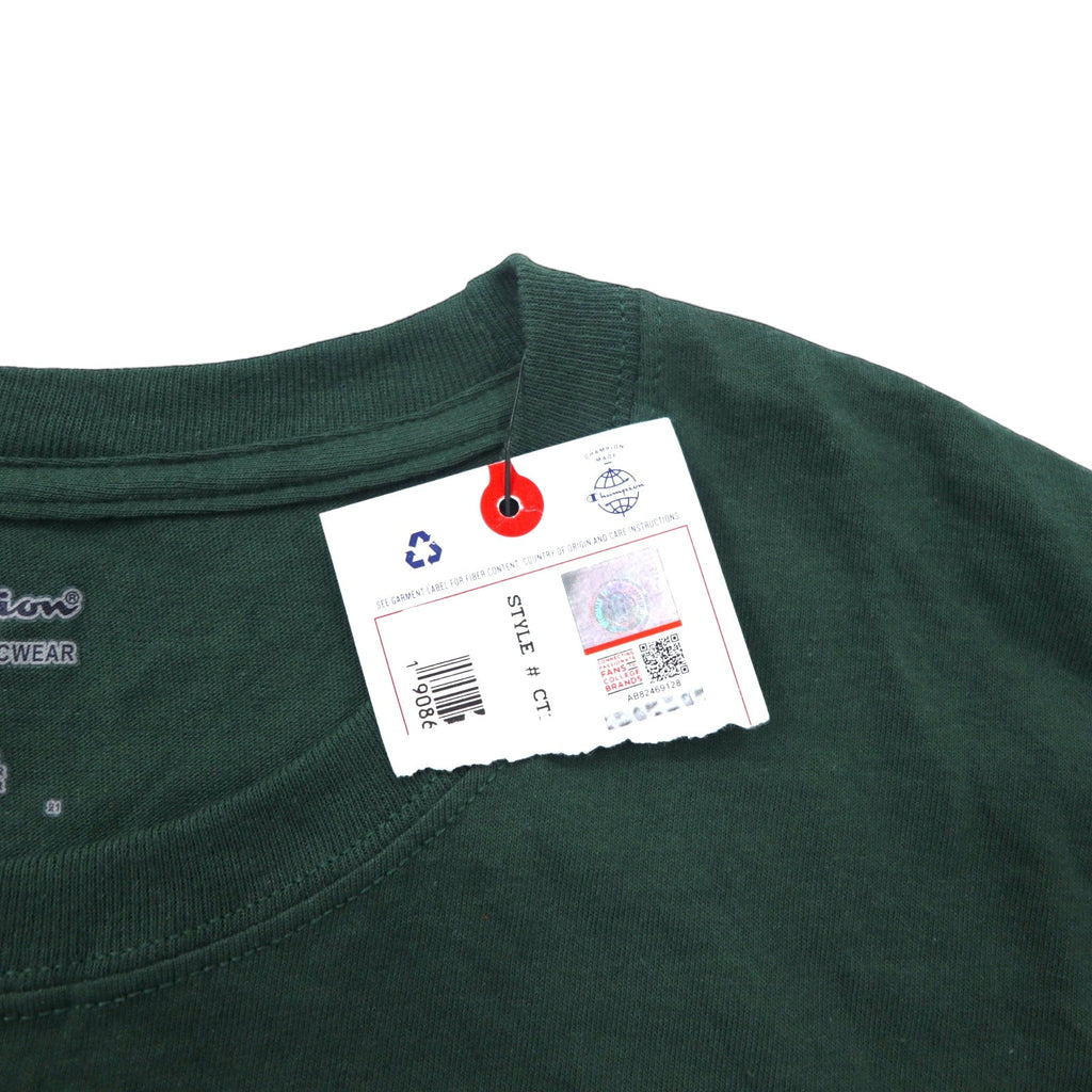 Champion T-shirt stampa college 2XL verde cotone WILLIAM & MARY oversize Prodotto a El Salvador Articolo nuovo con etichette