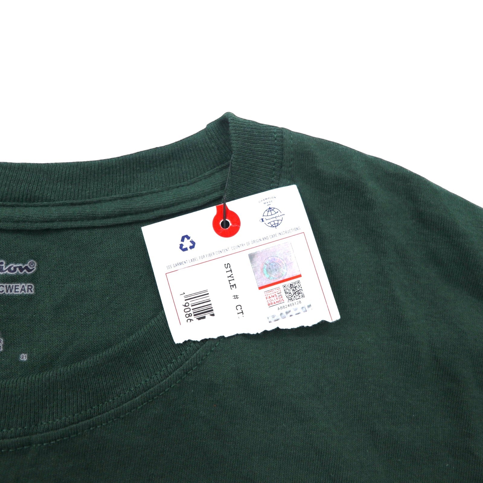 Champion T-shirt stampa college 2XL verde cotone WILLIAM & MARY oversize Prodotto a El Salvador Articolo nuovo con etichette