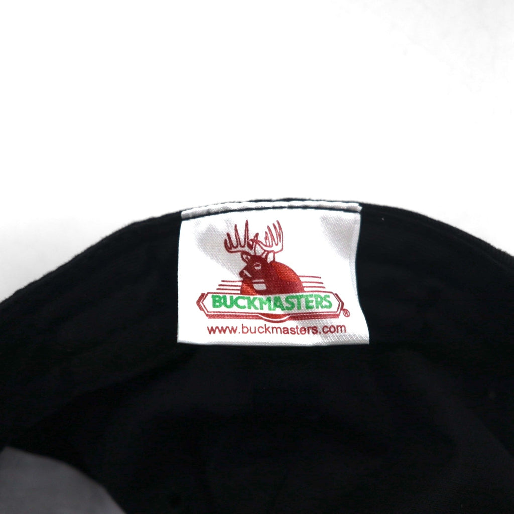 BUCKMASTERS Cappellino da esterno mimetico Realtree con inserti in pelle, taglia unica, regolabile, nero con ricamo animale