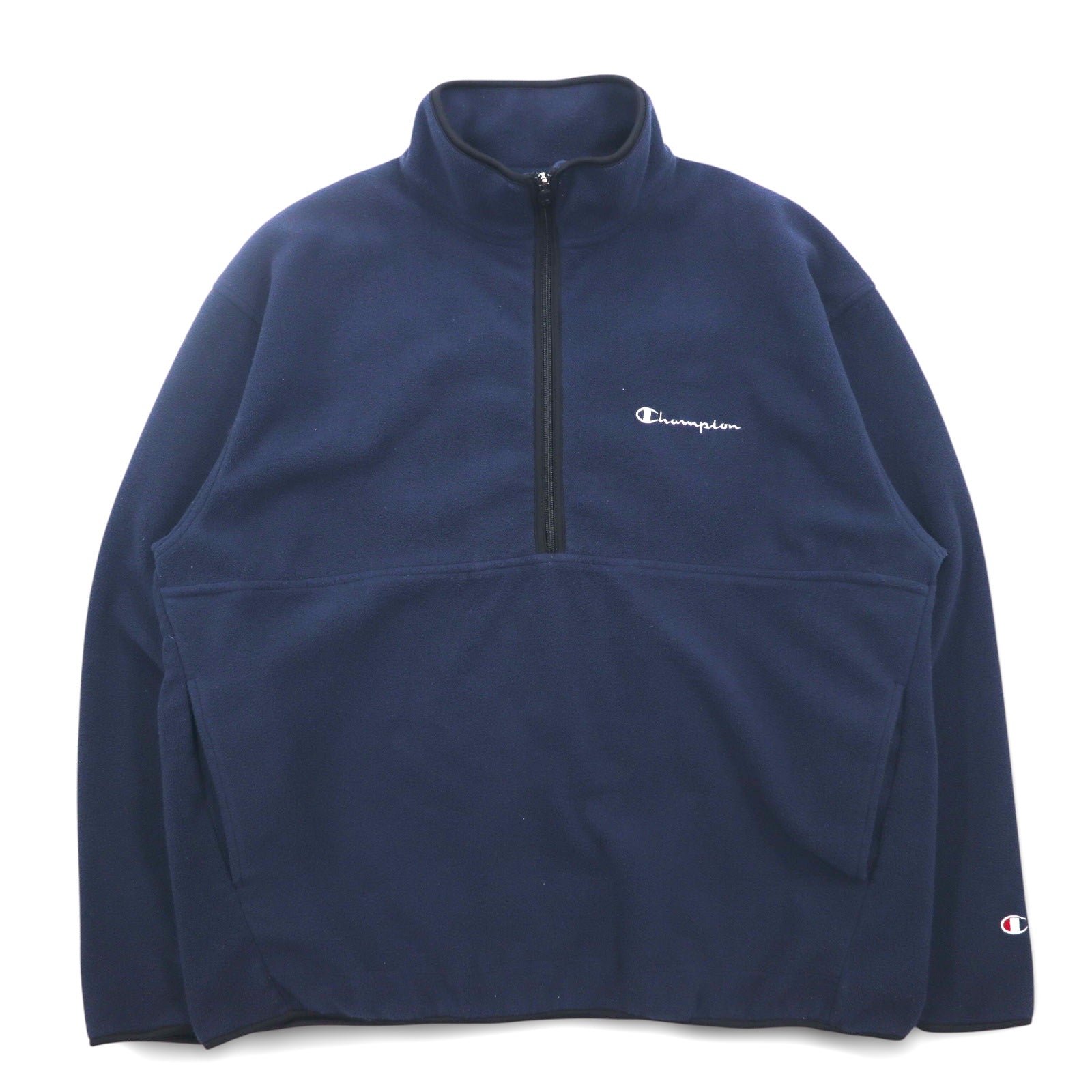 Champion giacca in pile con mezza cerniera L navy poliestere ricamo logo monocromatico