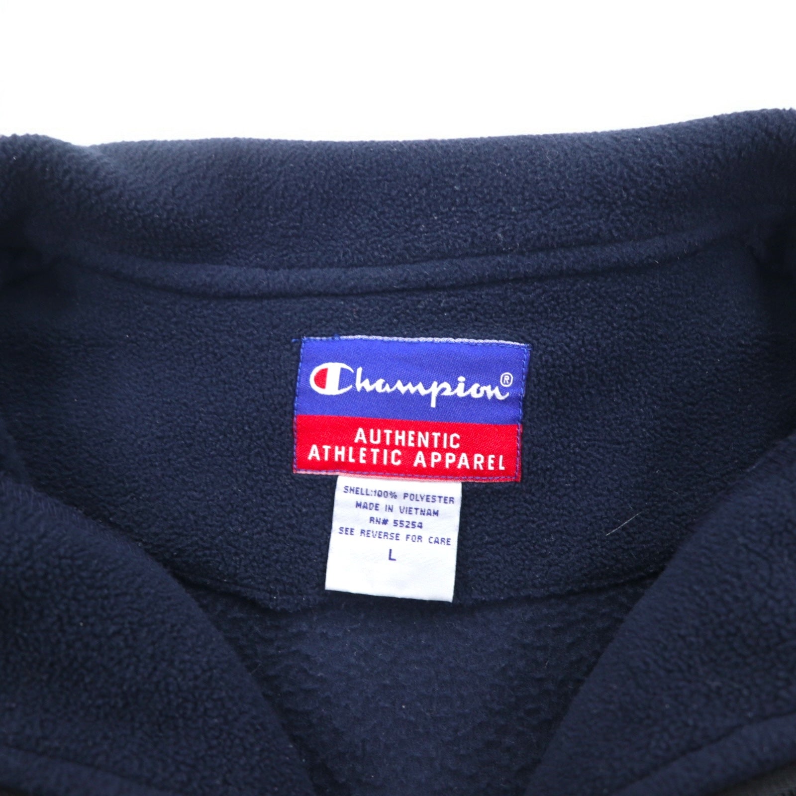 Champion giacca in pile con mezza cerniera L navy poliestere ricamo logo monocromatico