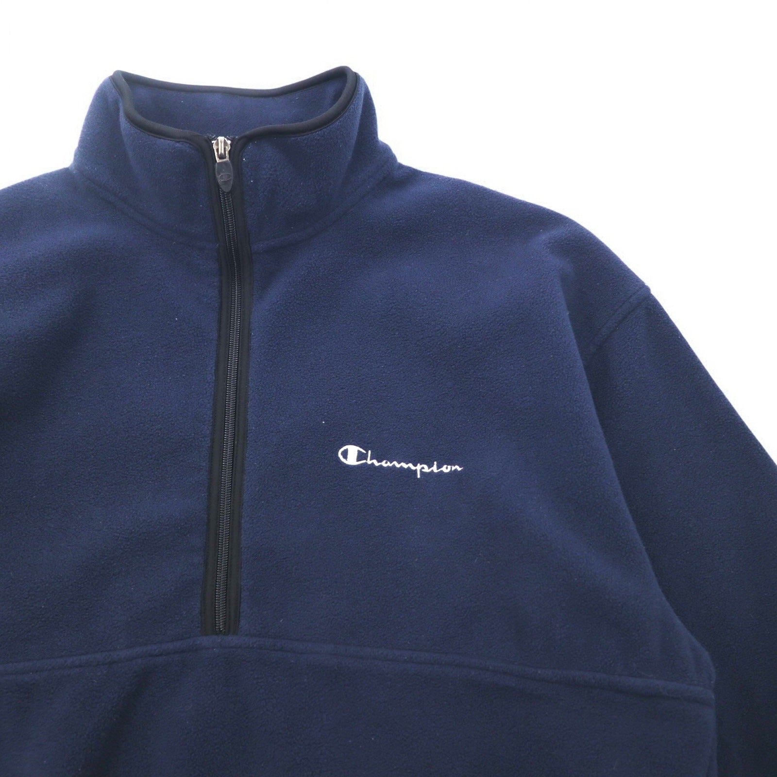 Champion giacca in pile con mezza cerniera L navy poliestere ricamo logo monocromatico