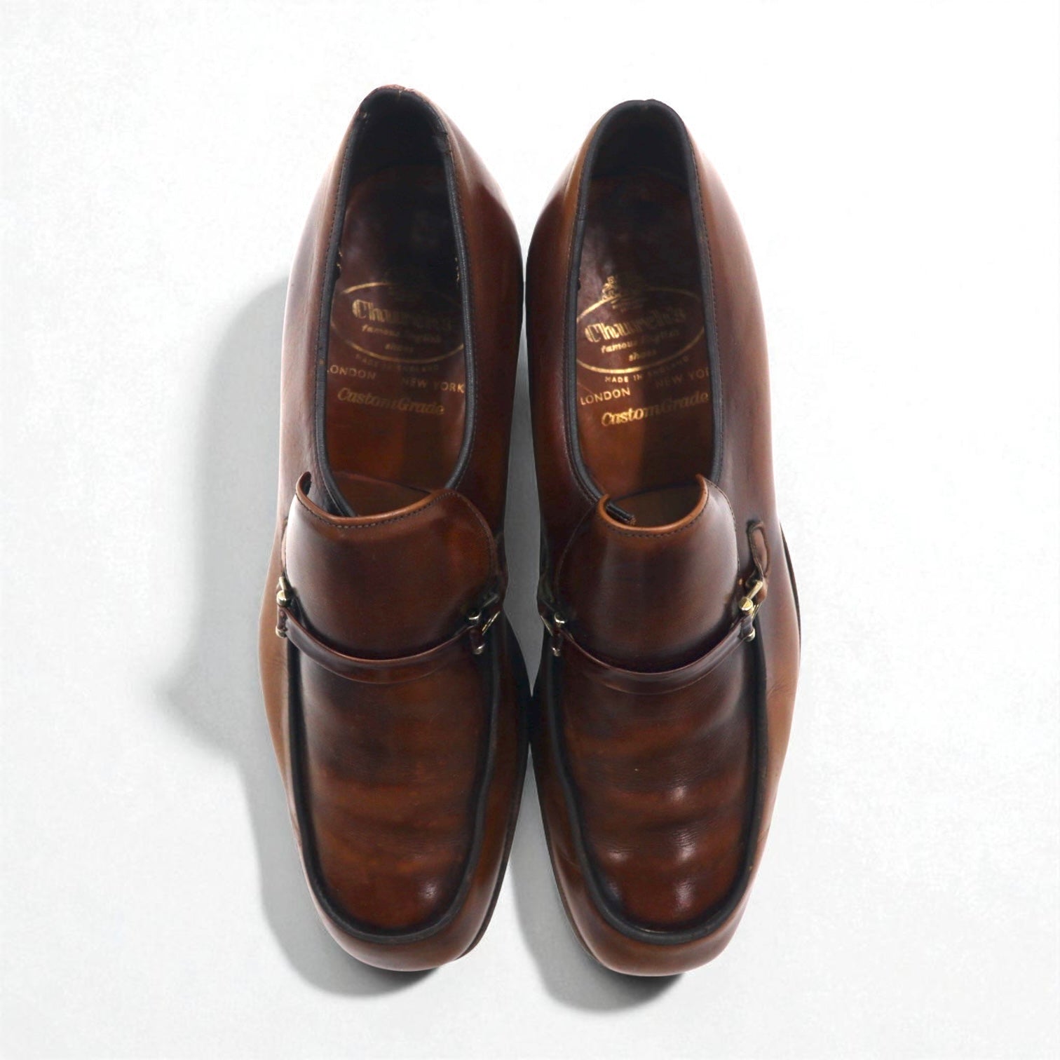 Church's Prodotto in Inghilterra anni '70 Horsebit Loafer Mocassini Scarpe Eleganti 28cm Pelle Custom Grade Two Cities