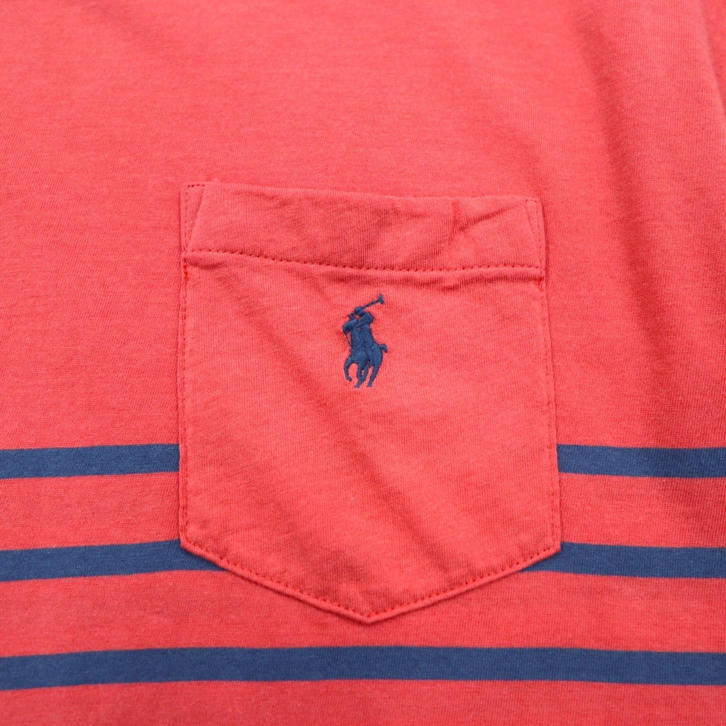 POLO RALPH LAUREN T-shirt a righe con taschino Classic Fit M rosa con ricamo Small Pony