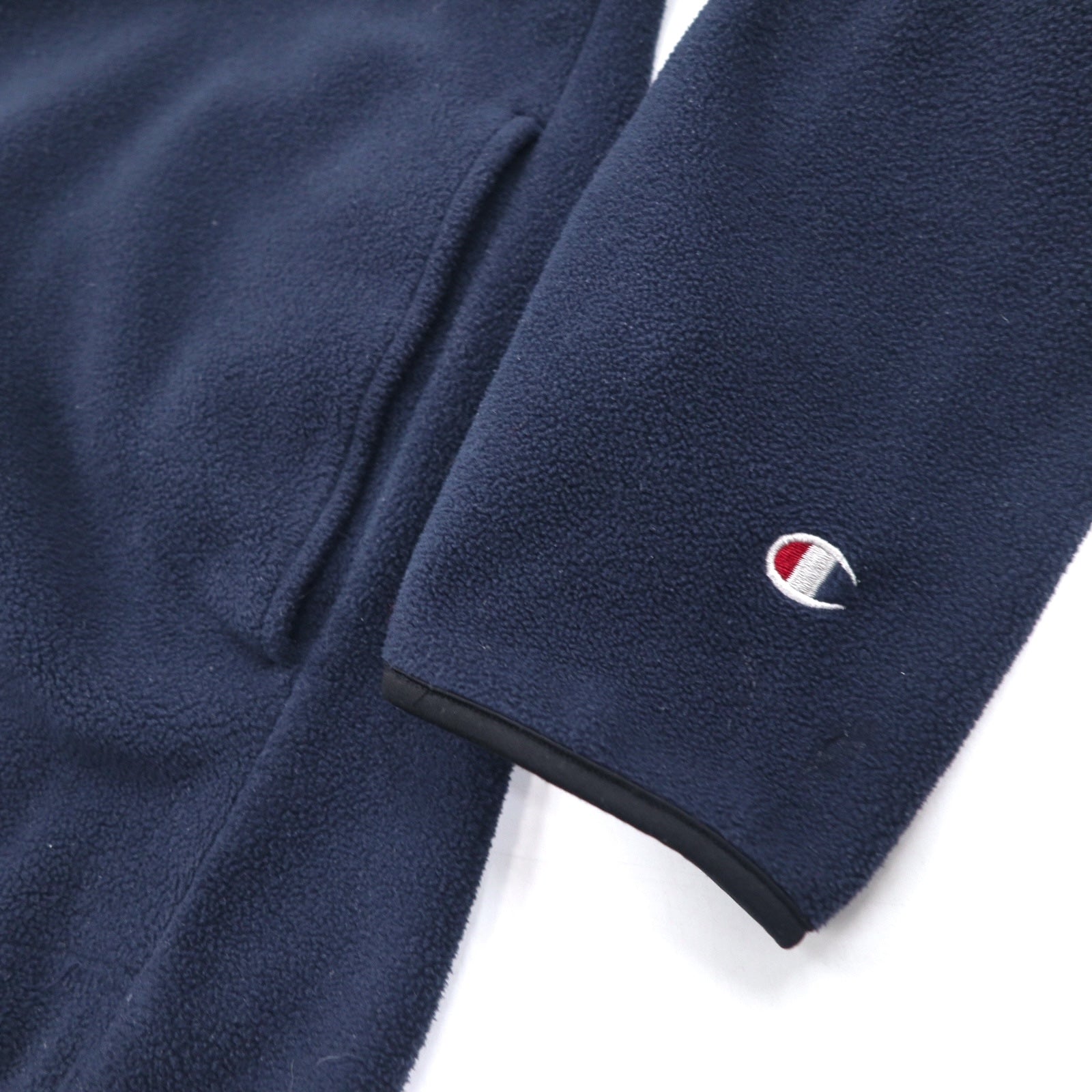 Champion giacca in pile con mezza cerniera L navy poliestere ricamo logo monocromatico