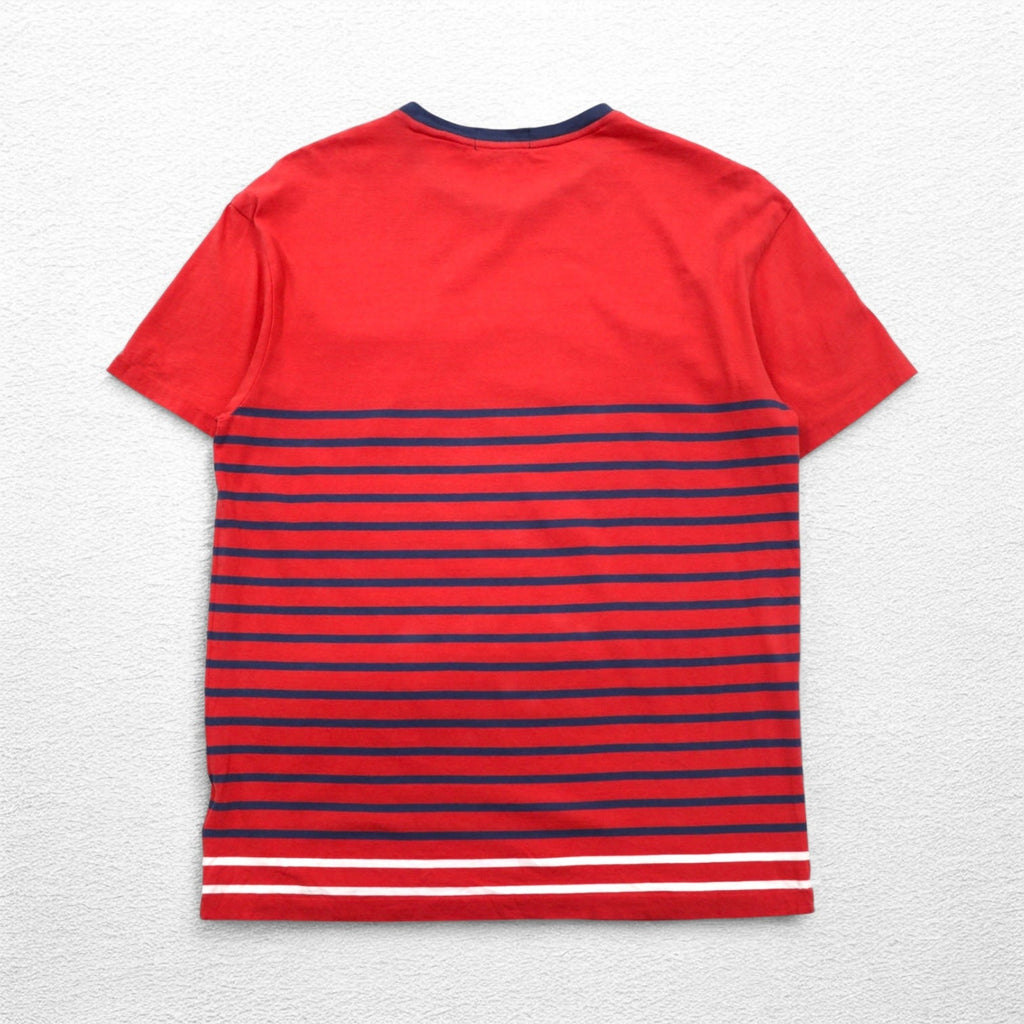 POLO RALPH LAUREN T-shirt a righe con taschino Classic Fit M rosa con ricamo Small Pony