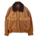 EVANS ENTERPRISES G-1 Lambskin Bomber Jacket Giacca bomber in pelle di agnello, taglia L, marrone, 100% pelle di agnello, colletto in shearling staccabile