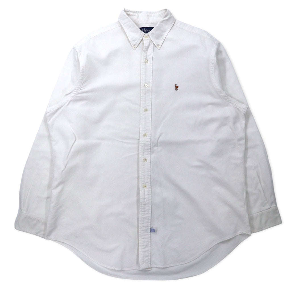 Camicia button-down Oxford Ralph Lauren 17.5-35 bianca, in cotone, con piccolo pony ricamato, taglia grande