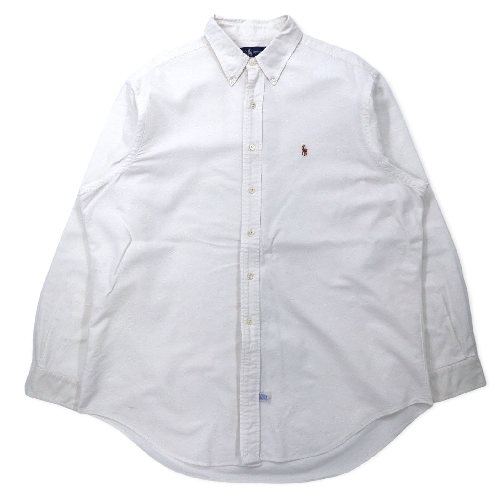 Camicia button-down Oxford Ralph Lauren 17.5-35 bianca, in cotone, con piccolo pony ricamato, taglia grande